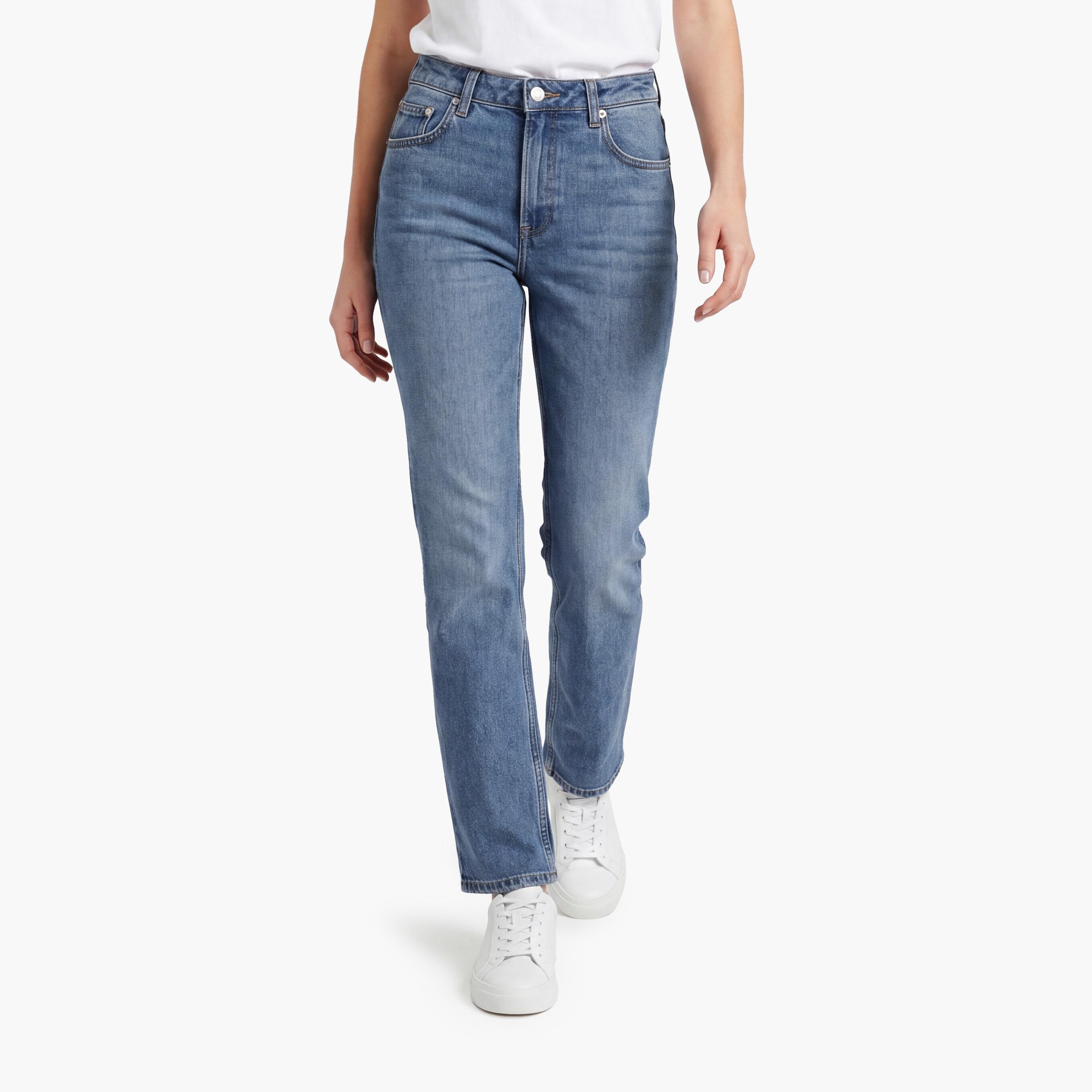 Gant Regular Fit Washed 5 Pocket Mid Rise Women's Cropped Jeans-women-clothing-bottoms-jeans-image-1