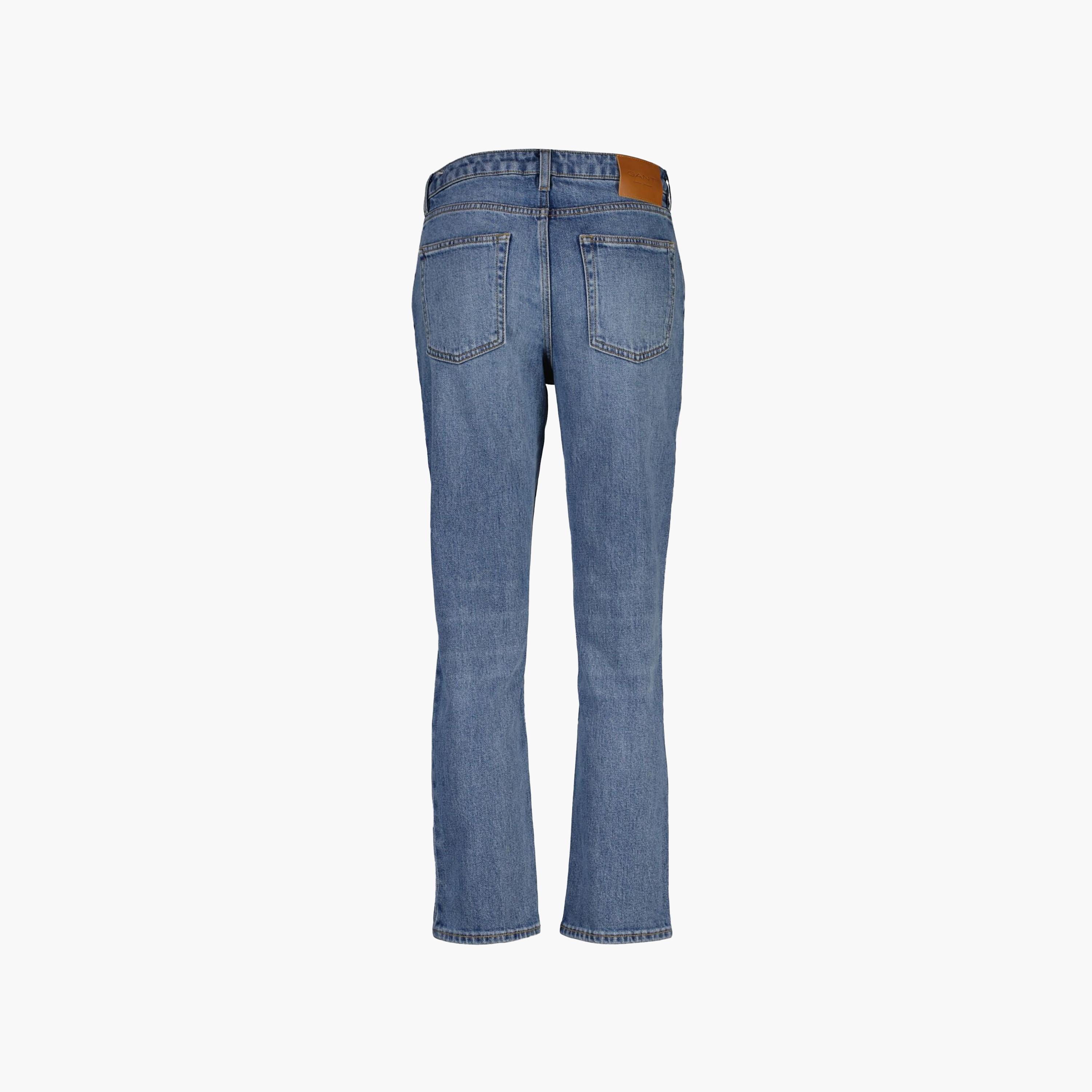 Gant Regular Fit Washed 5 Pocket Mid Rise Women's Cropped Jeans-women-clothing-bottoms-jeans-image-7