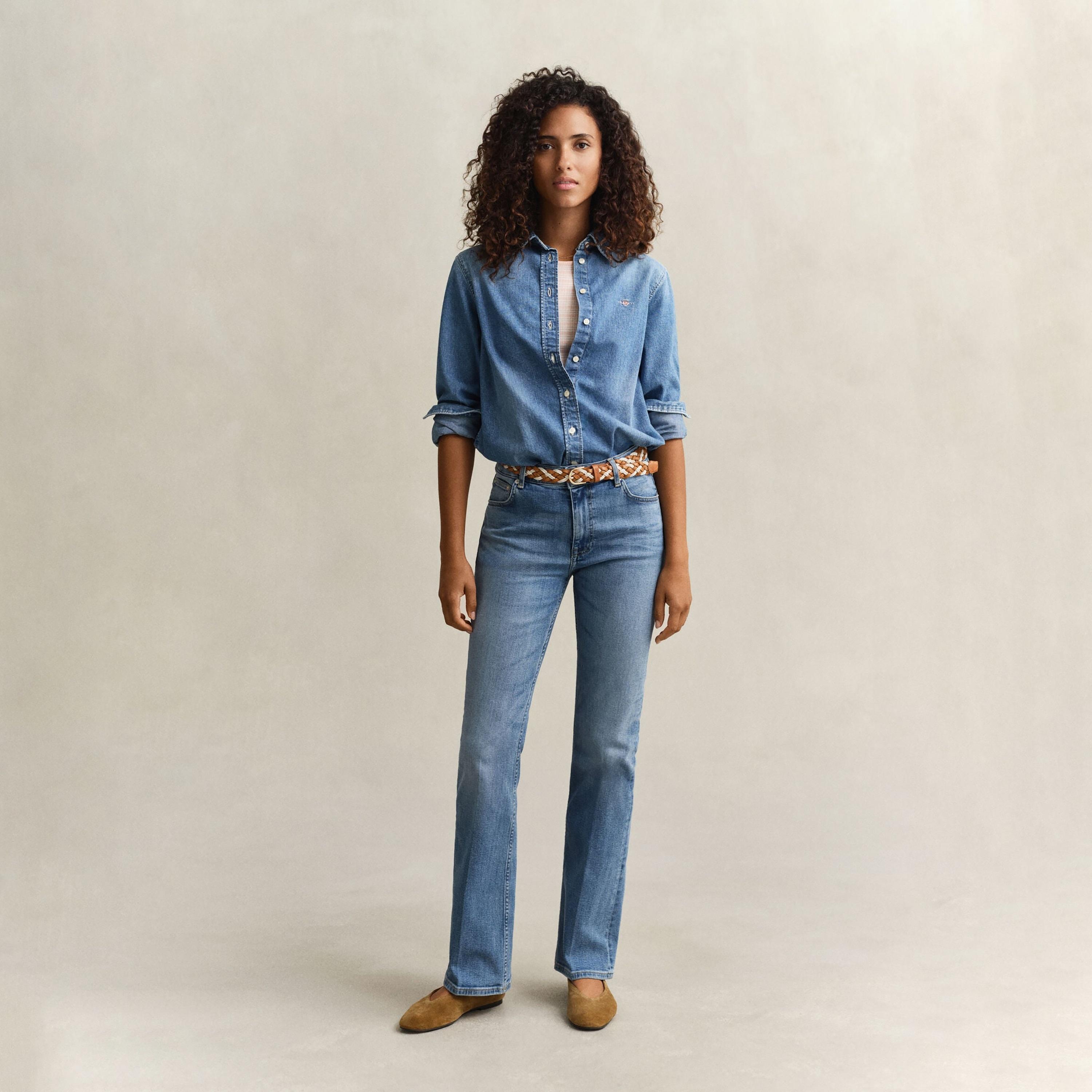 Gant Slim Fit Dark Washed Mid-Rise Women's Jeans-women-clothing-bottoms-jeans-image-2