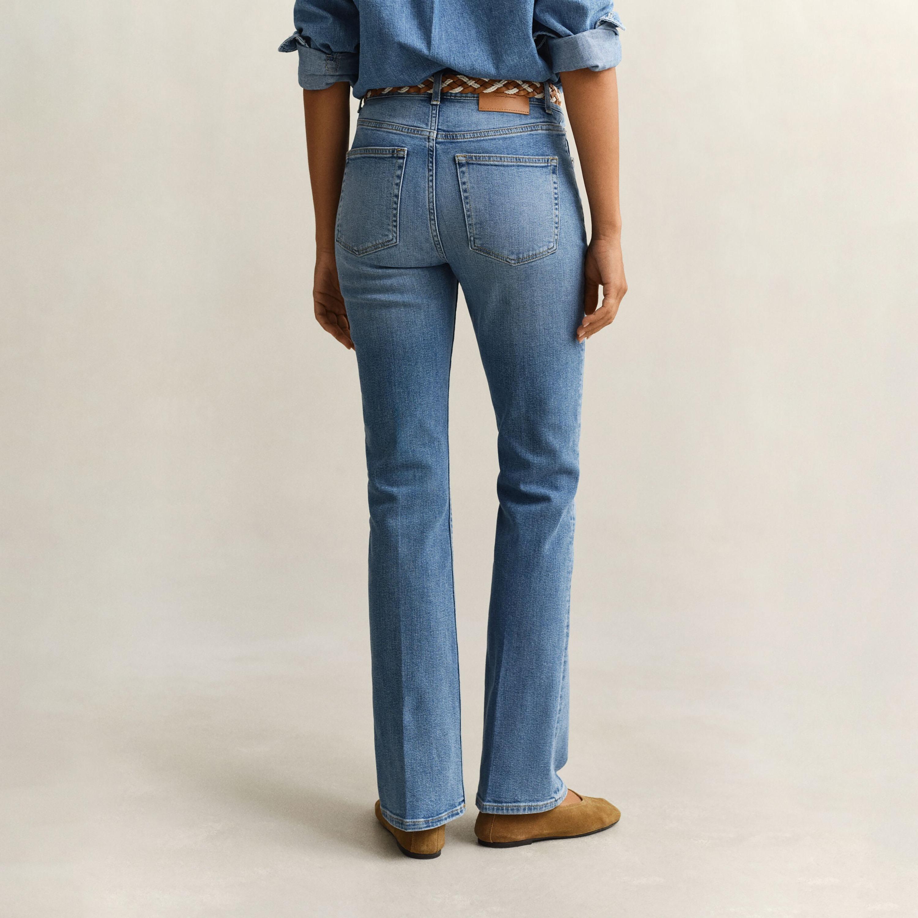 Gant Slim Fit Dark Washed Mid-Rise Women's Jeans-women-clothing-bottoms-jeans-image-3