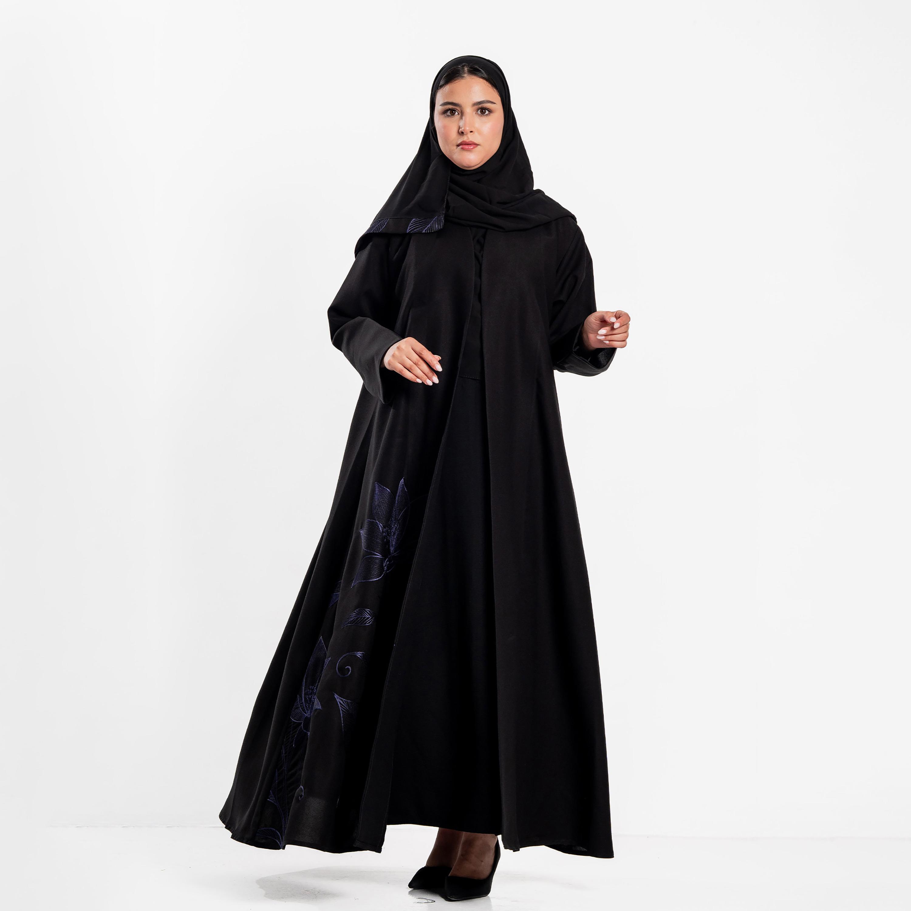 عباءة مطرزة بالزهور مع حجاب للنساء من زاهية-women-arabicclothing-abayas-image-2