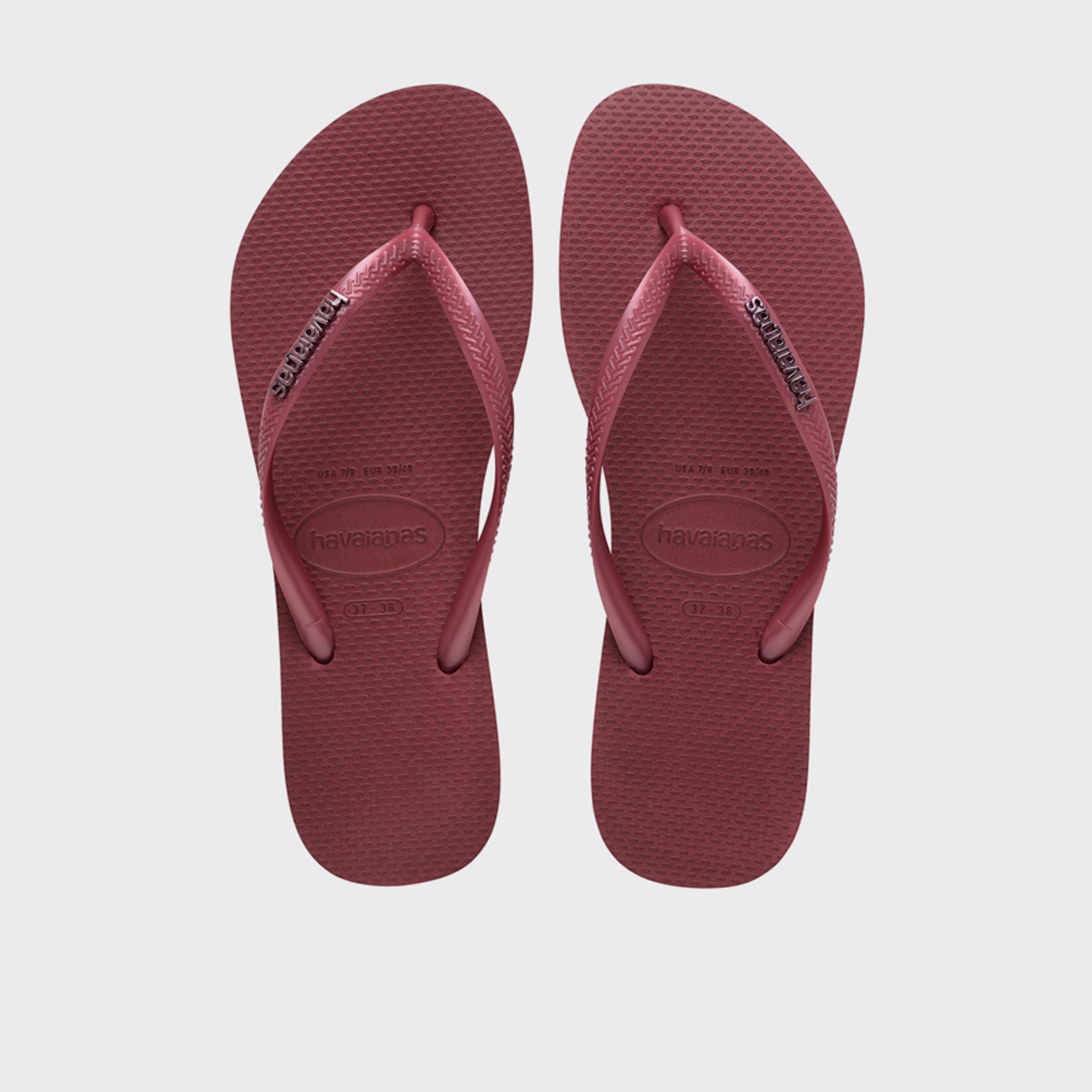 Havaianas Women's Slip-On Flat Slim Logo Metallic Thong Slippers | 4119875-9339-women-shoes-flipflopsandslides-image-1
