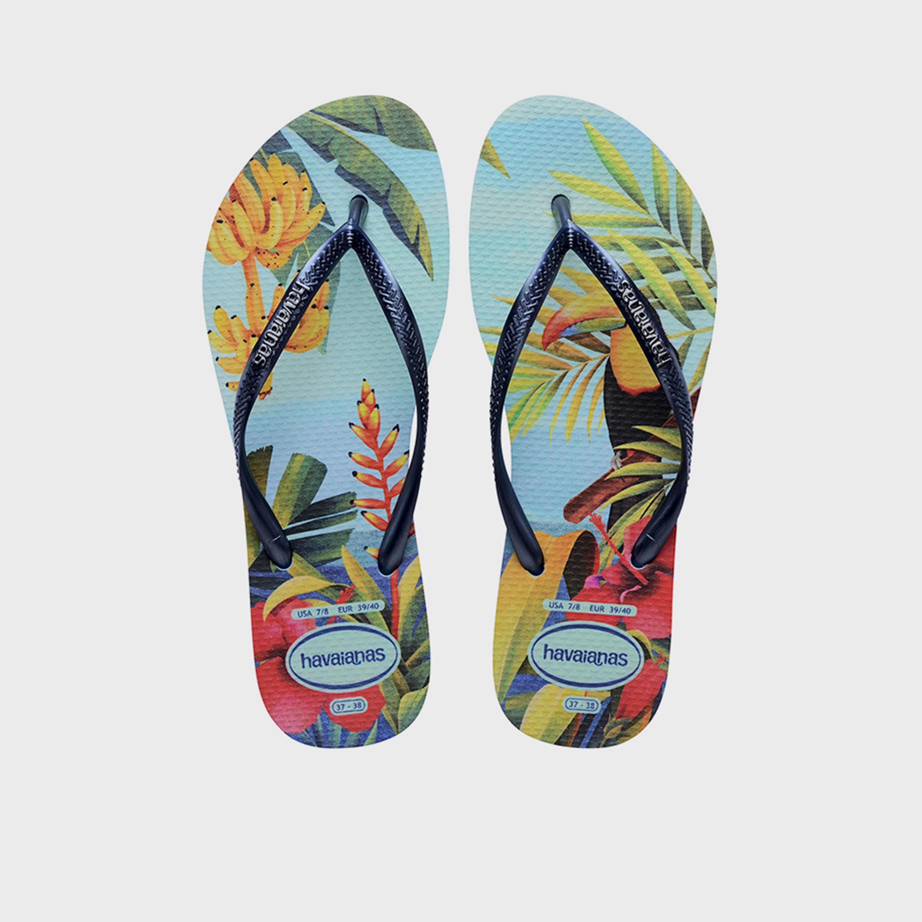 Havaianas Women's Slip-On Flat Slim Tropical Thong Slippers | 4122111-0546-women-shoes-flipflopsandslides-image-1