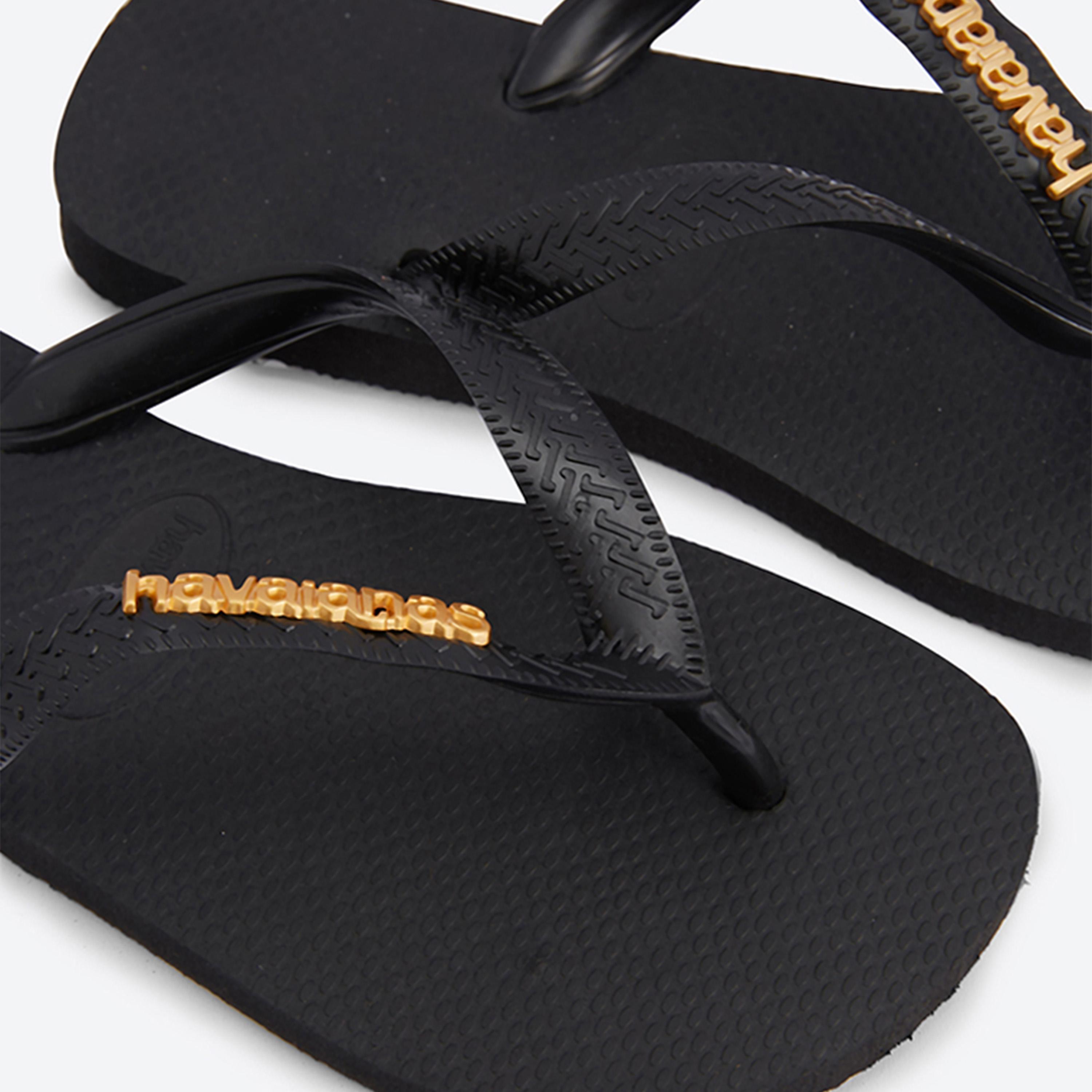 Havaianas Women's Slip-On Flat Top Logo Metallic Thong Slippers | 4127244-1069-women-shoes-flipflopsandslides-image-5