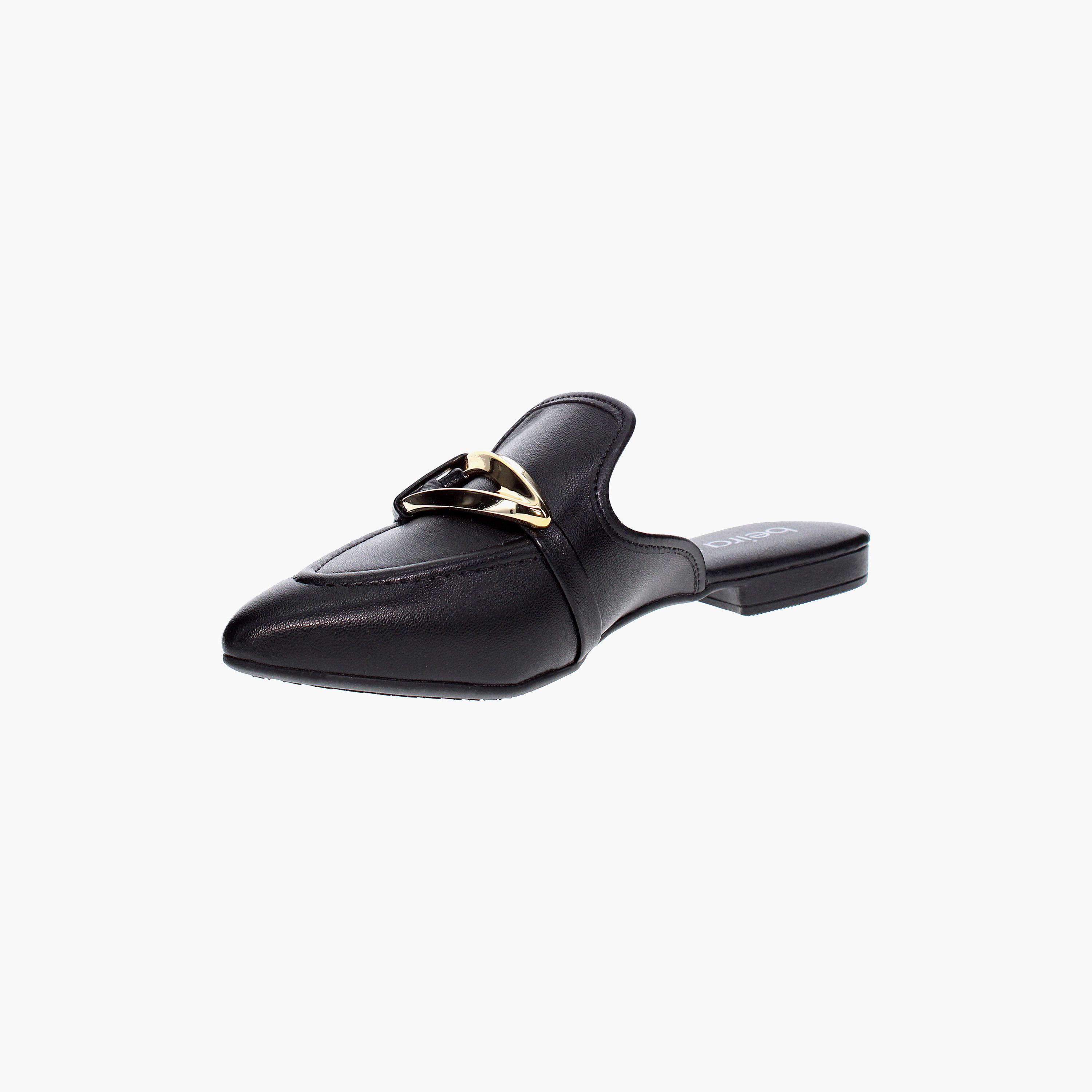 حذاء ميولز نسائي من بيرا ريو مع مزين بإبزيم ذهبي | 4134-1003-9569-women-shoes-loafersandmoccasins-image-3