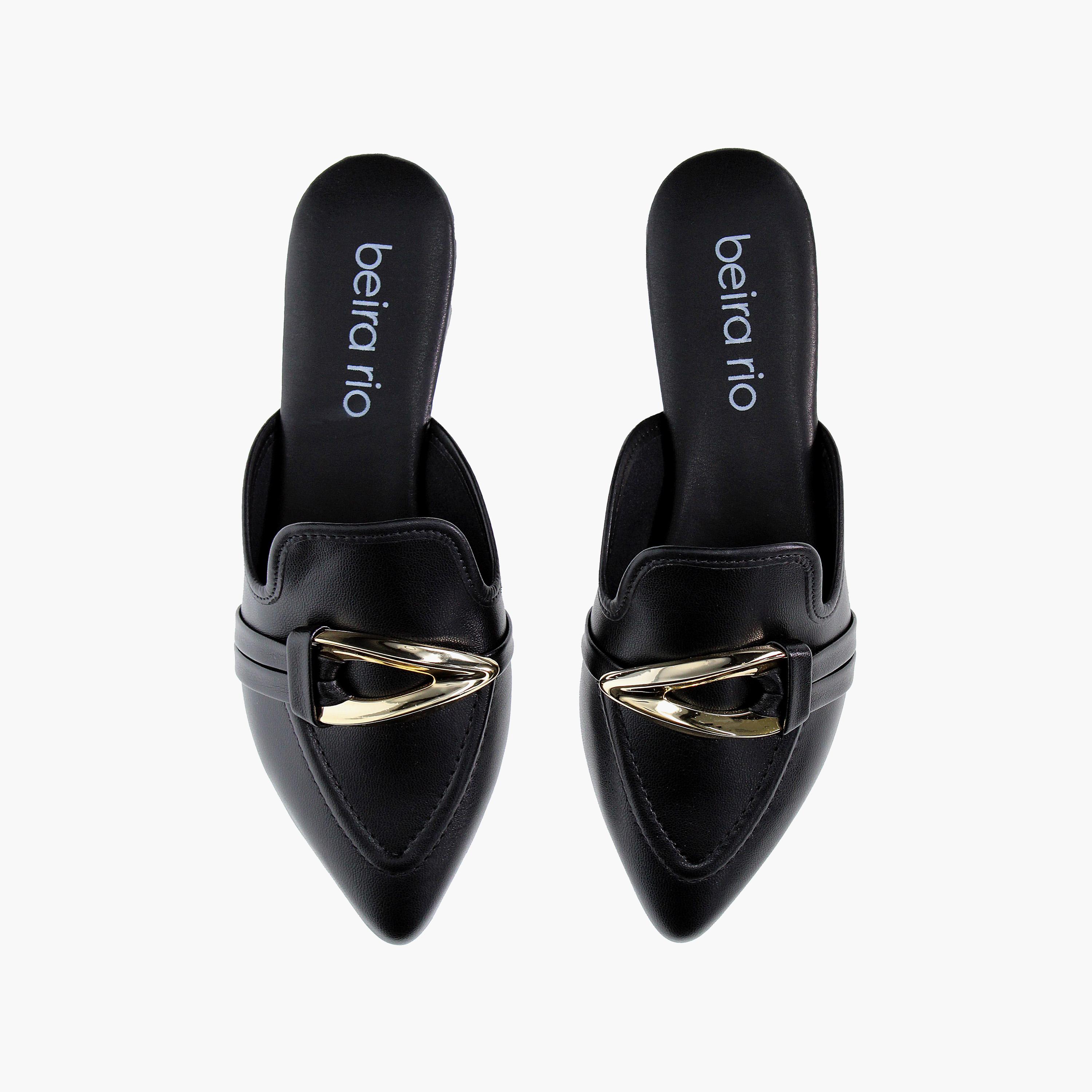 حذاء ميولز نسائي من بيرا ريو مع مزين بإبزيم ذهبي | 4134-1003-9569-women-shoes-loafersandmoccasins-image-5