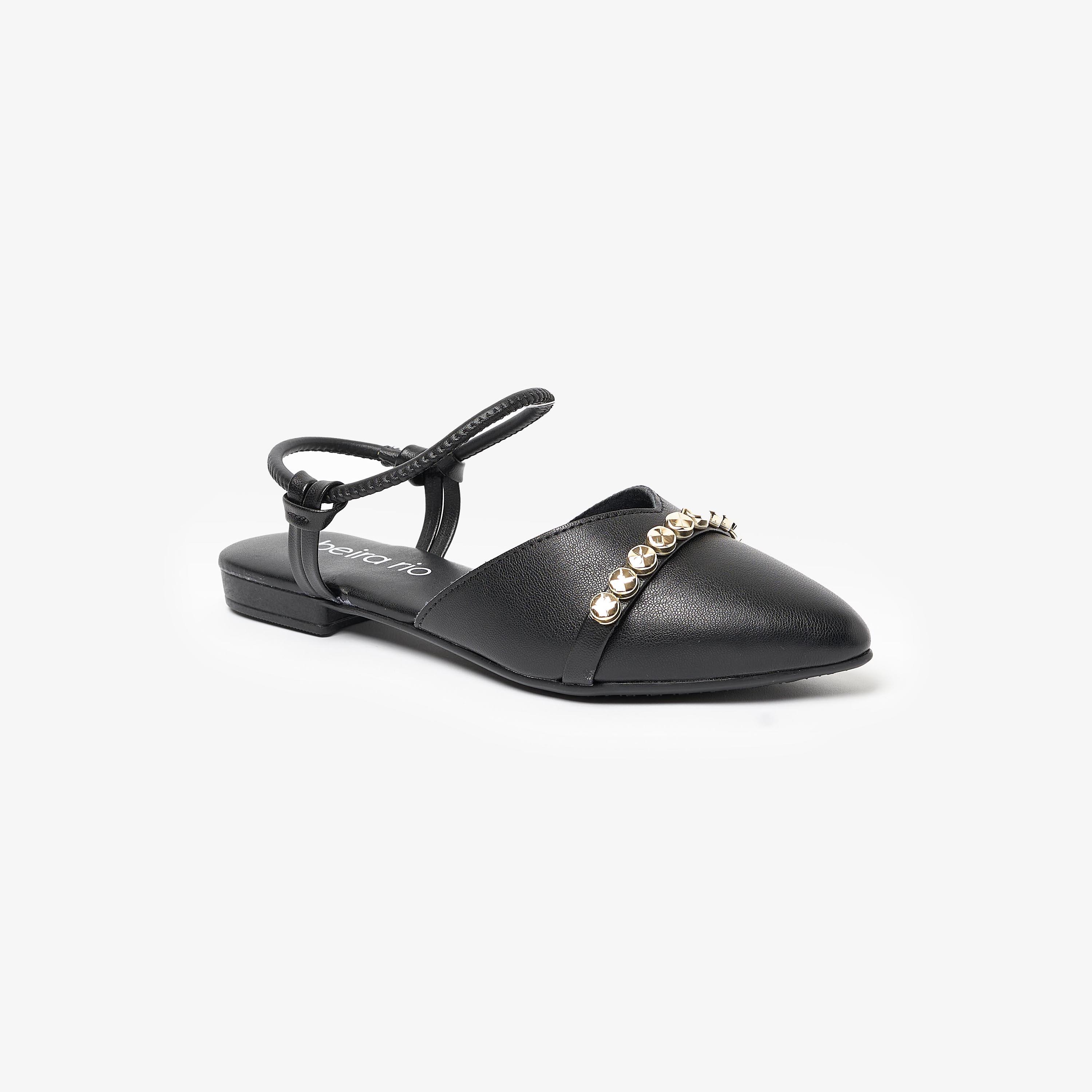 حذاء ميولز من بيرا ريو نسائي بمقدمة مدببة مع حزام للكاحل | 4134-499-25304-women-shoes-sandals-flats-image-1