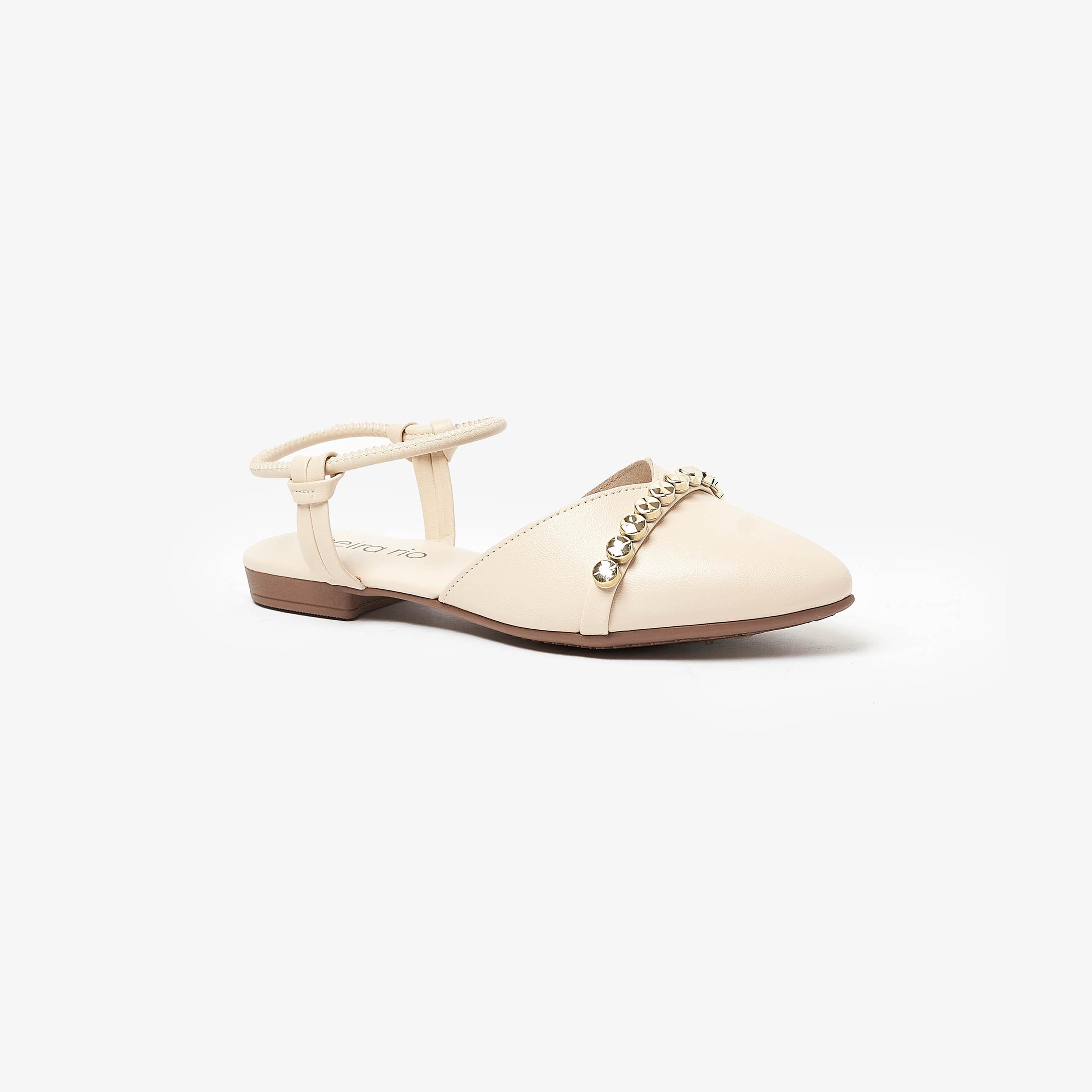 Beira Rio by Geoomnii  Women's Pointed Toe Mules with Ankle Strap | 4134-499-25304     -women-shoes-sandals-flats-image-1