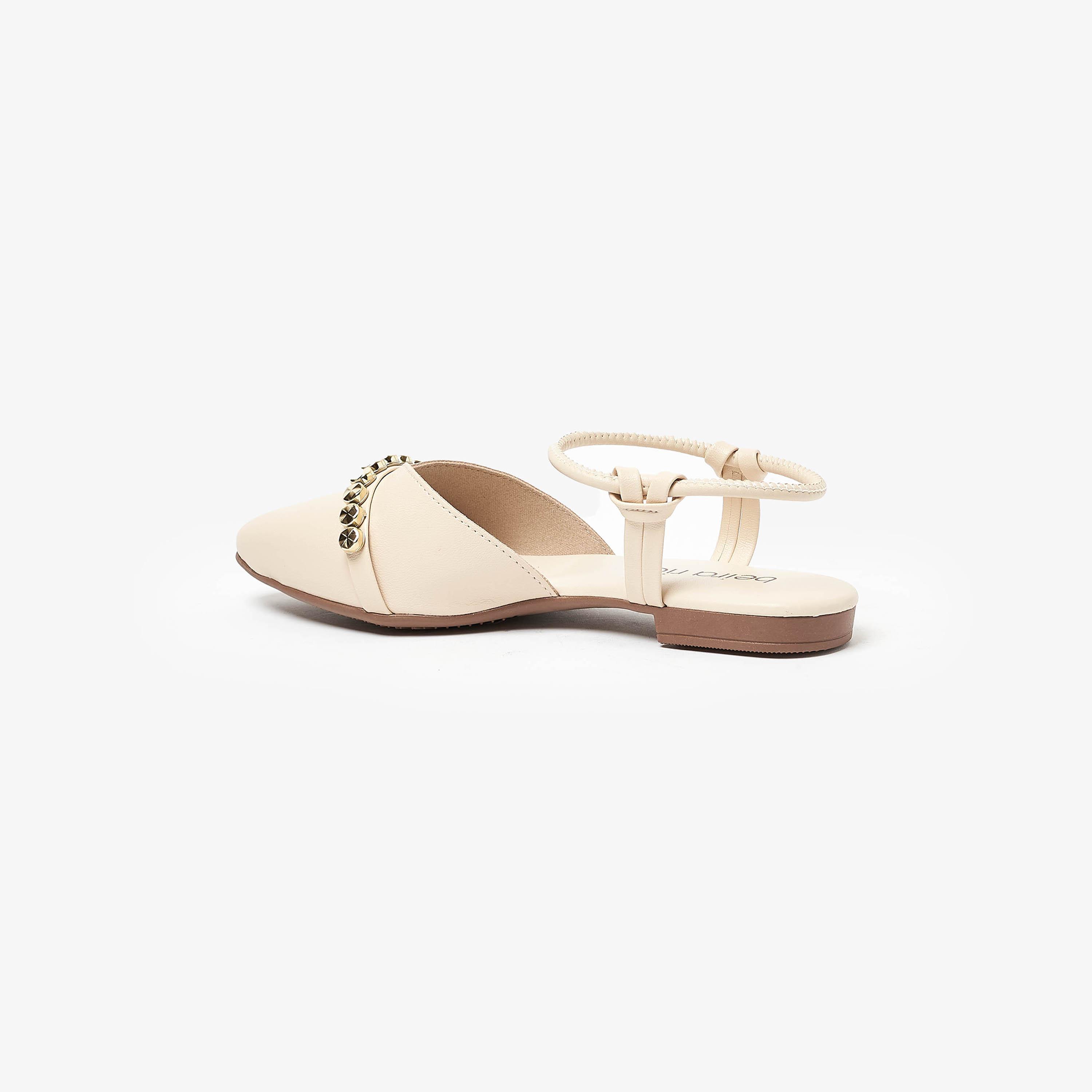 Beira Rio by Geoomnii  Women's Pointed Toe Mules with Ankle Strap | 4134-499-25304     -women-shoes-sandals-flats-image-3