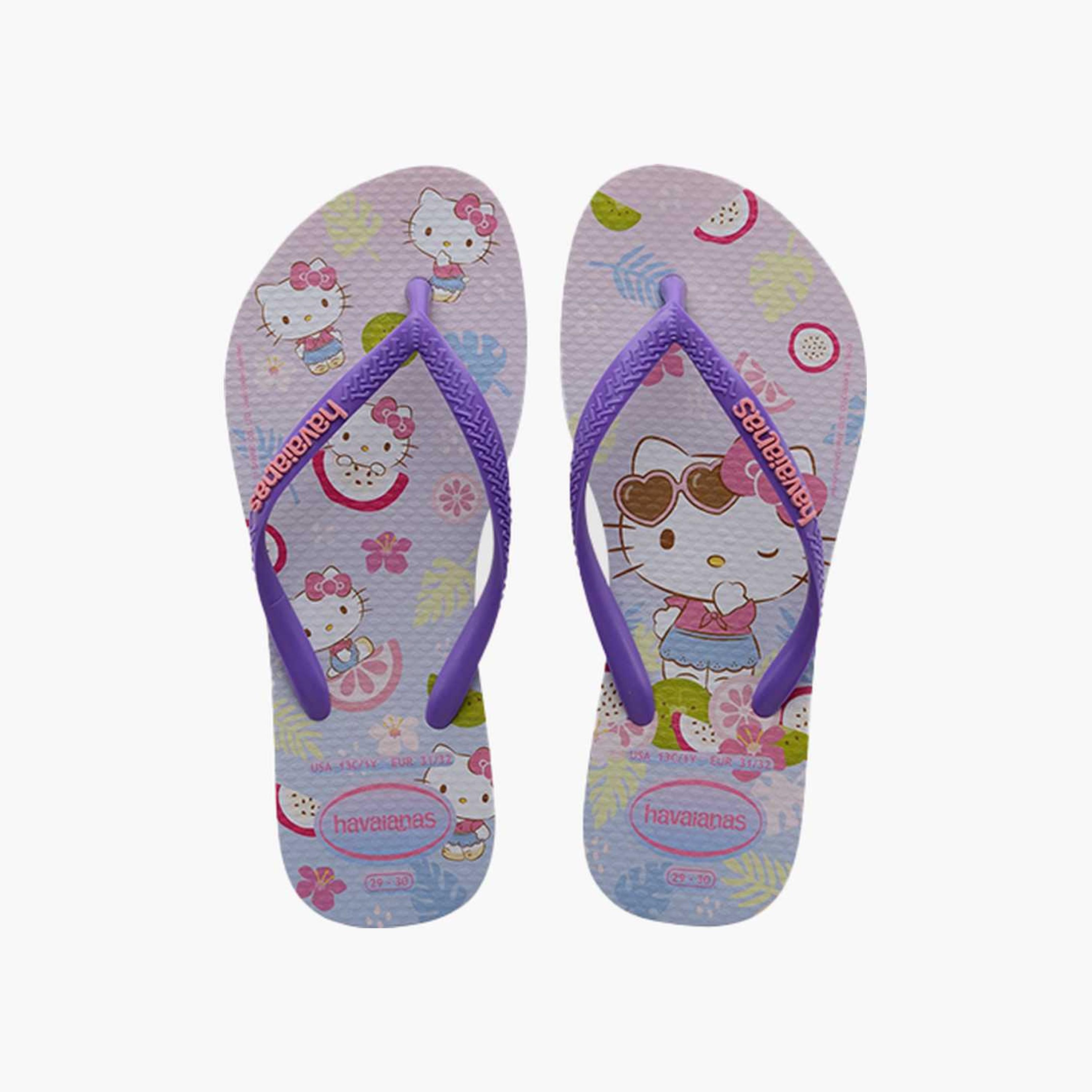Havaianas Kids Slip-On Slim Hello Kitty Thong Slippers | 4145748.5251-girls-shoes-flipflopsandslides-image-1