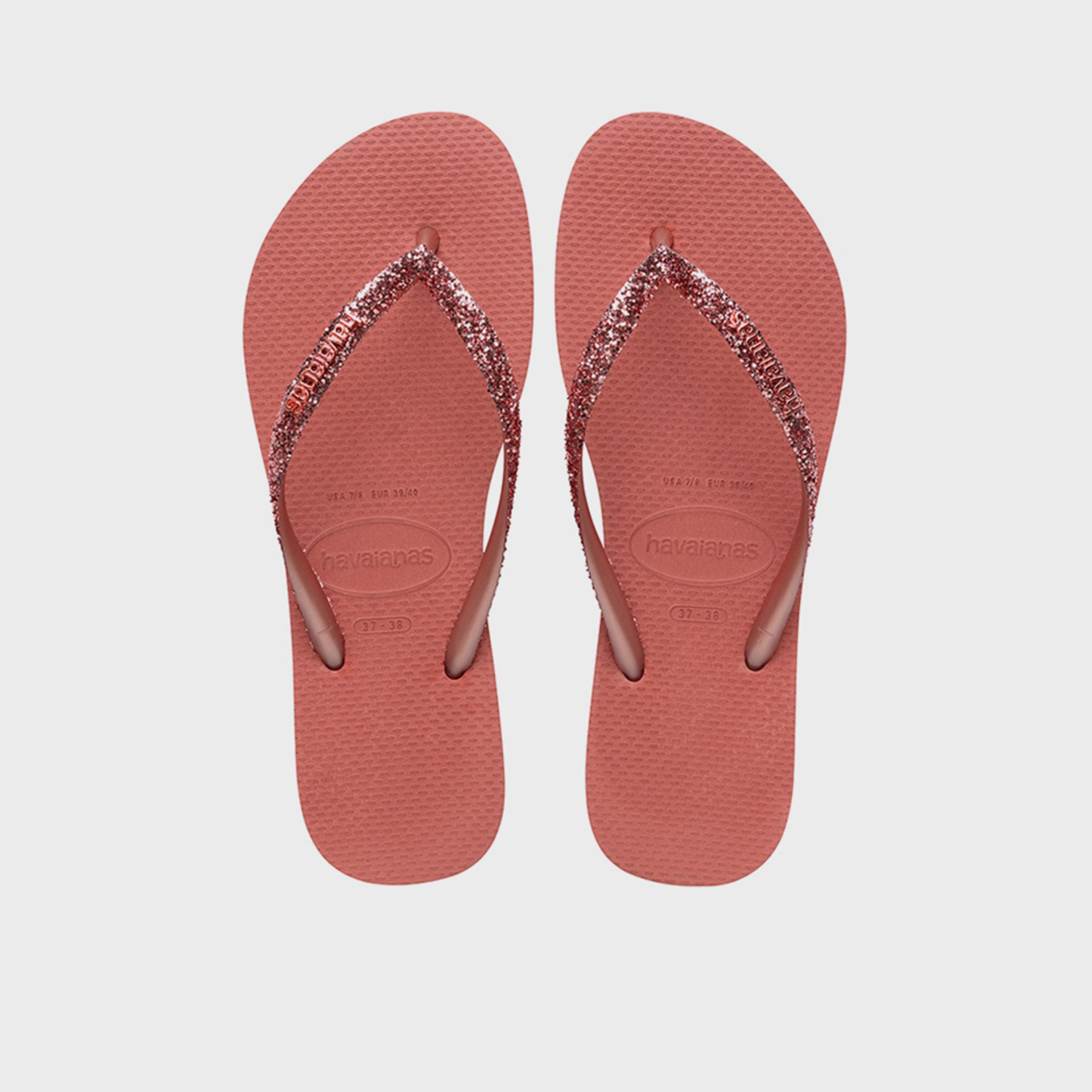 Havaianas Women's Slip-On Flat Slim Glitter II Thong Slippers | 4146975-1121-women-shoes-flipflopsandslides-image-1