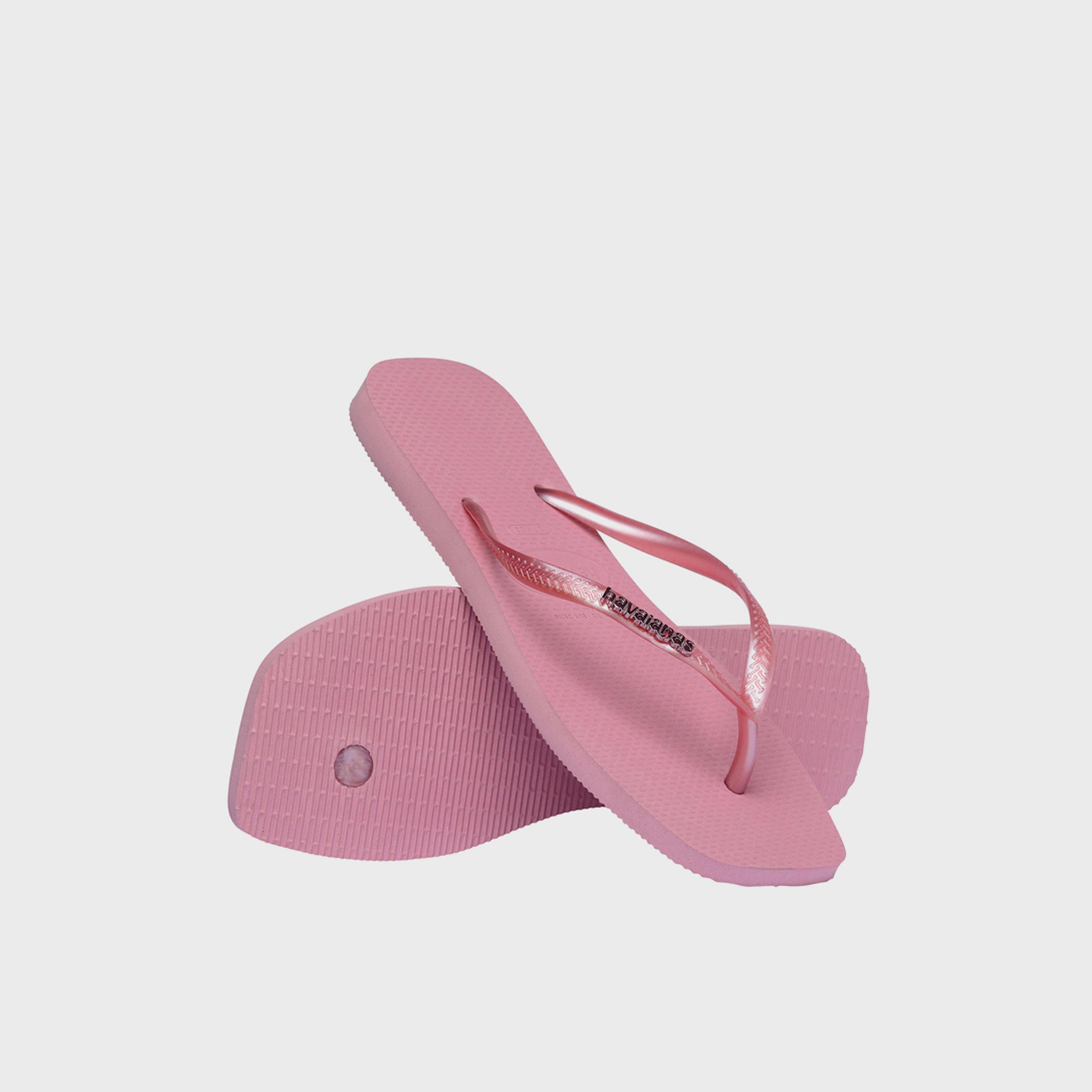 Havaianas Women's Slip-On Flat Slim Square Logo Metallic Thong Slippers | 4148257-1105-women-shoes-flipflopsandslides-image-4