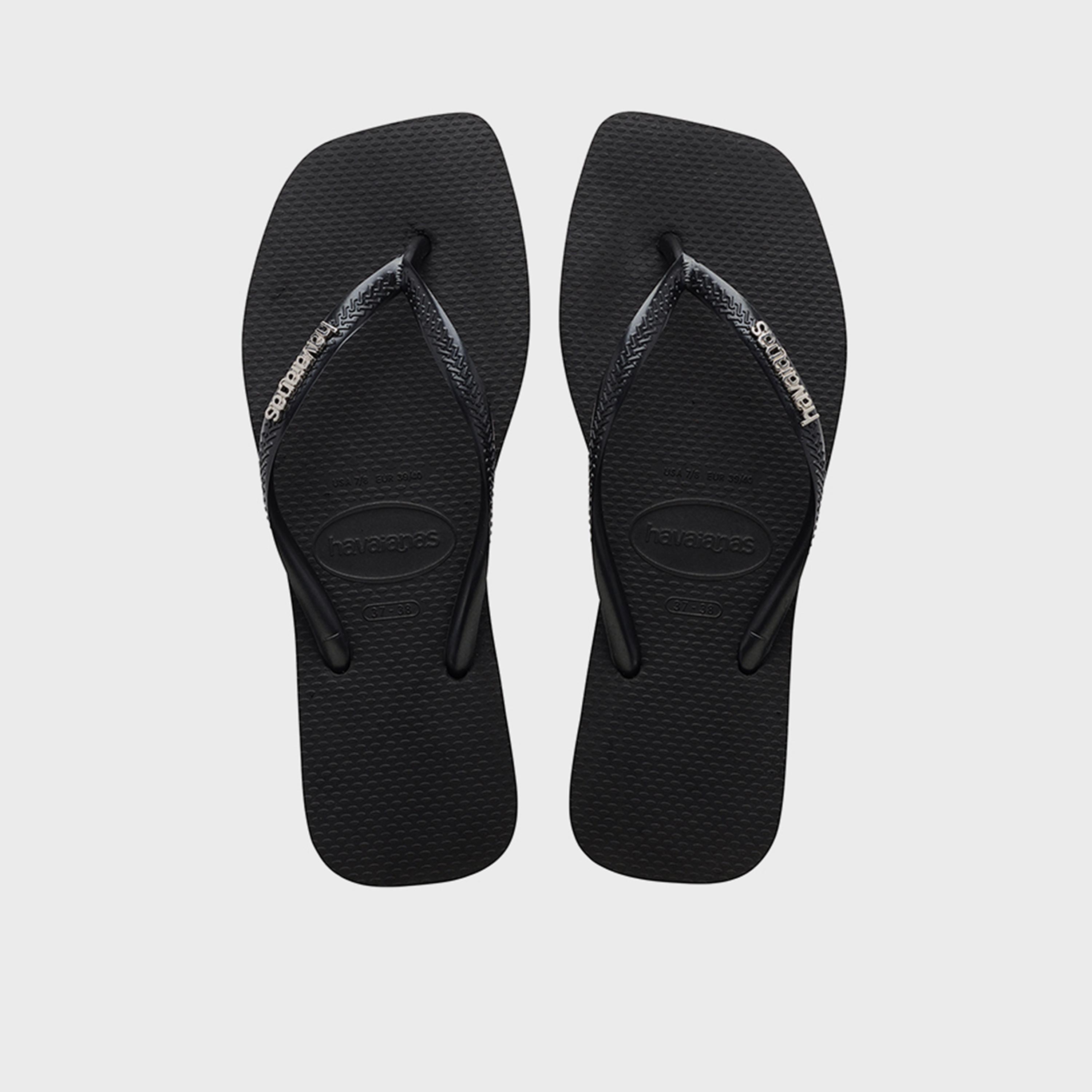 Havaianas Women's Slip-On Flat Slim Square Logo Metallic Thong Slippers | 4148257-2976-women-shoes-flipflopsandslides-image-1