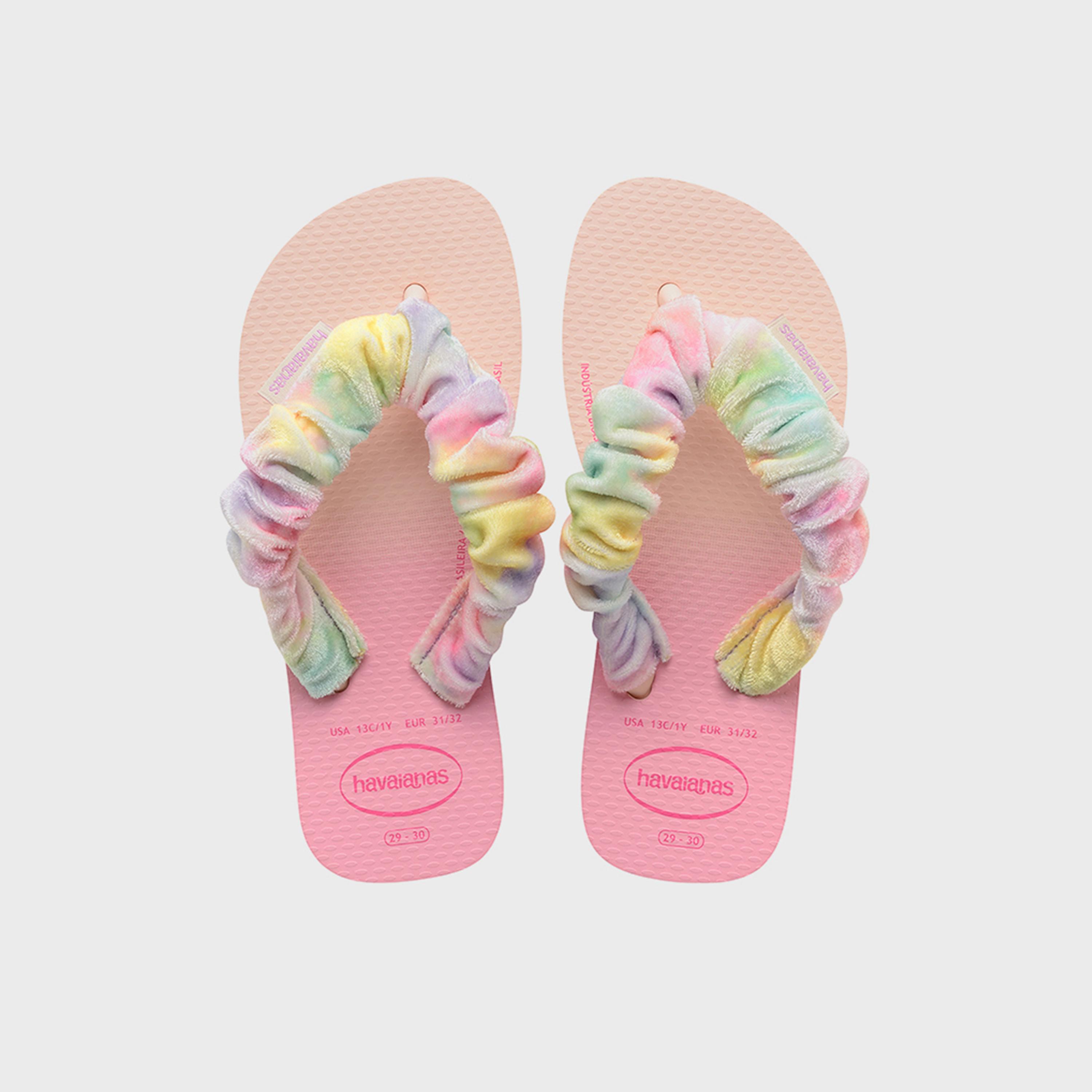 Havaianas Girls Slip-On  Fluffy Thong Slippers | 4149941-0076-girls-shoes-flipflopsandslides-image-1