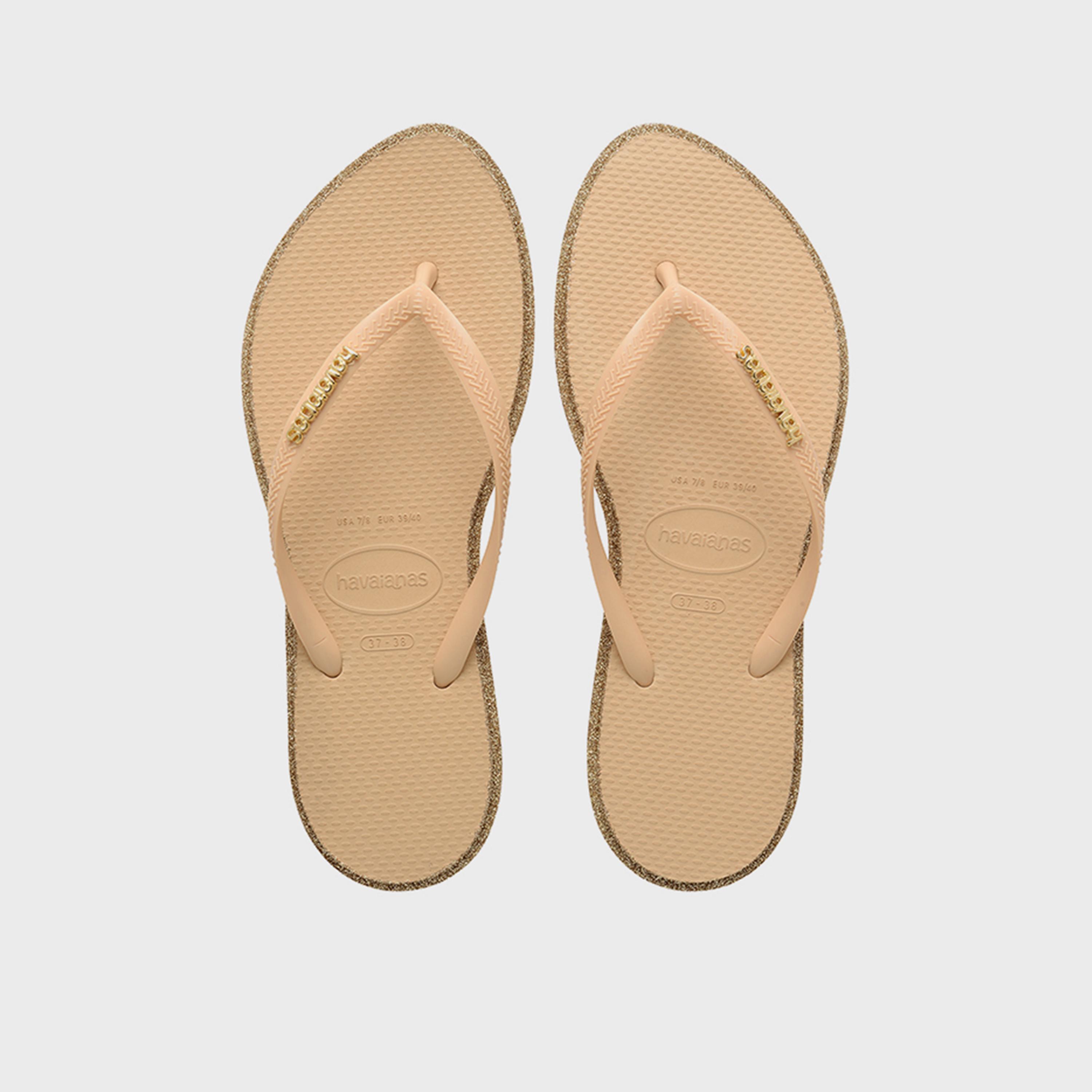 Havaianas Women's Slip-On Flat Slim Point Glitter Thong Slippers | 4150157-1859-women-shoes-flipflopsandslides-image-1