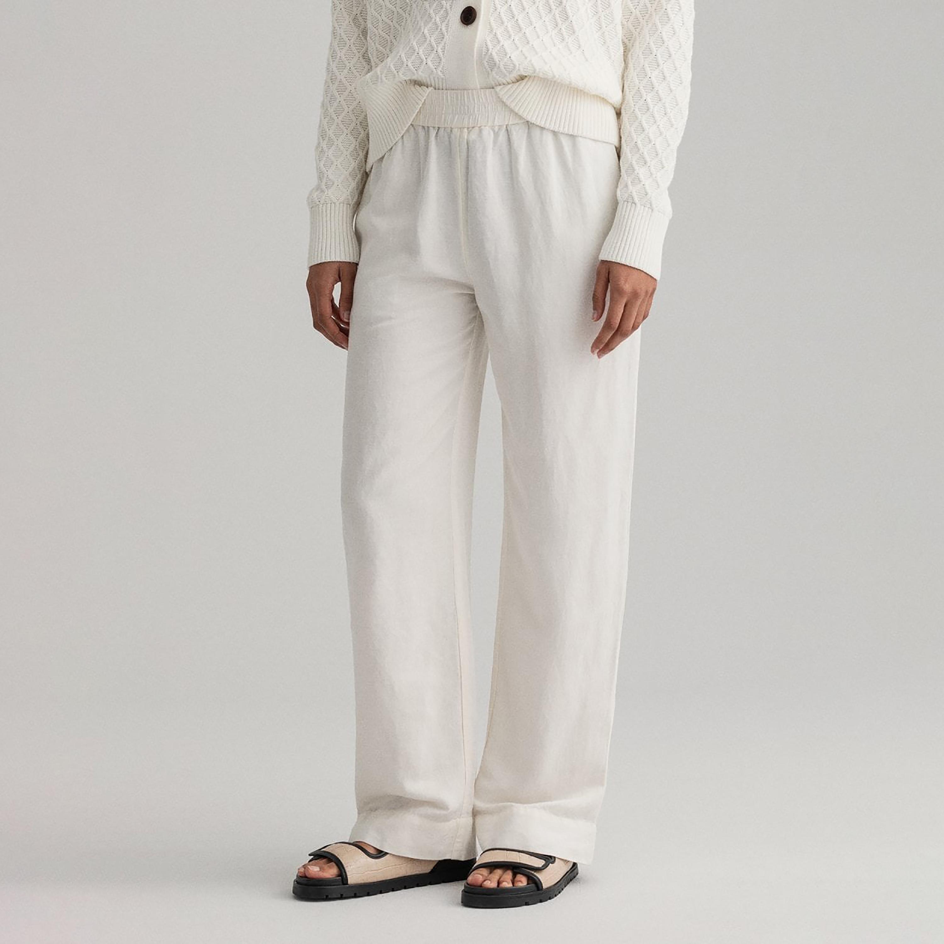 Gant Plain Mid-Rise Elasticated Pants-women-clothing-bottoms-trousers-image-1