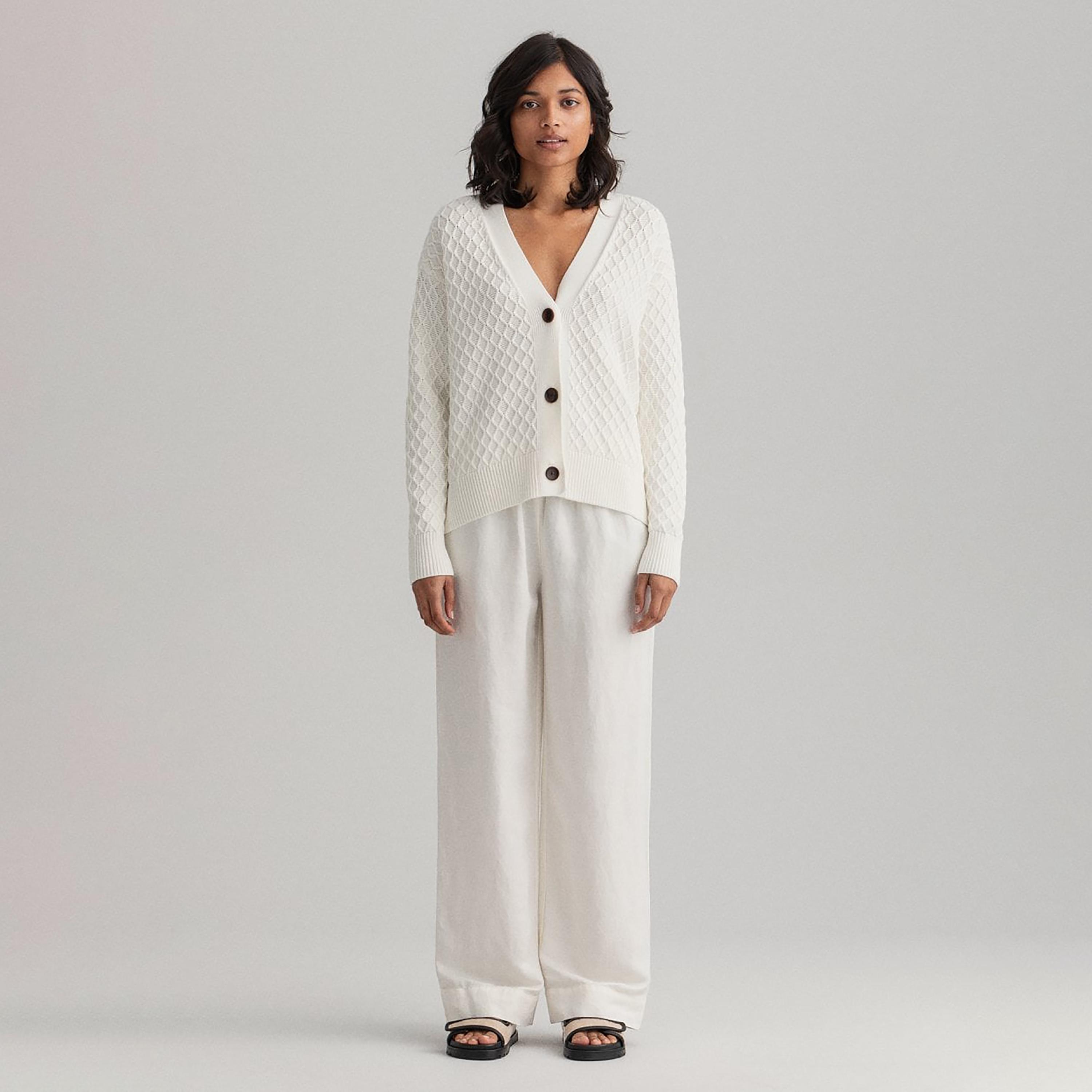 Gant Plain Mid-Rise Elasticated Pants-women-clothing-bottoms-trousers-image-2