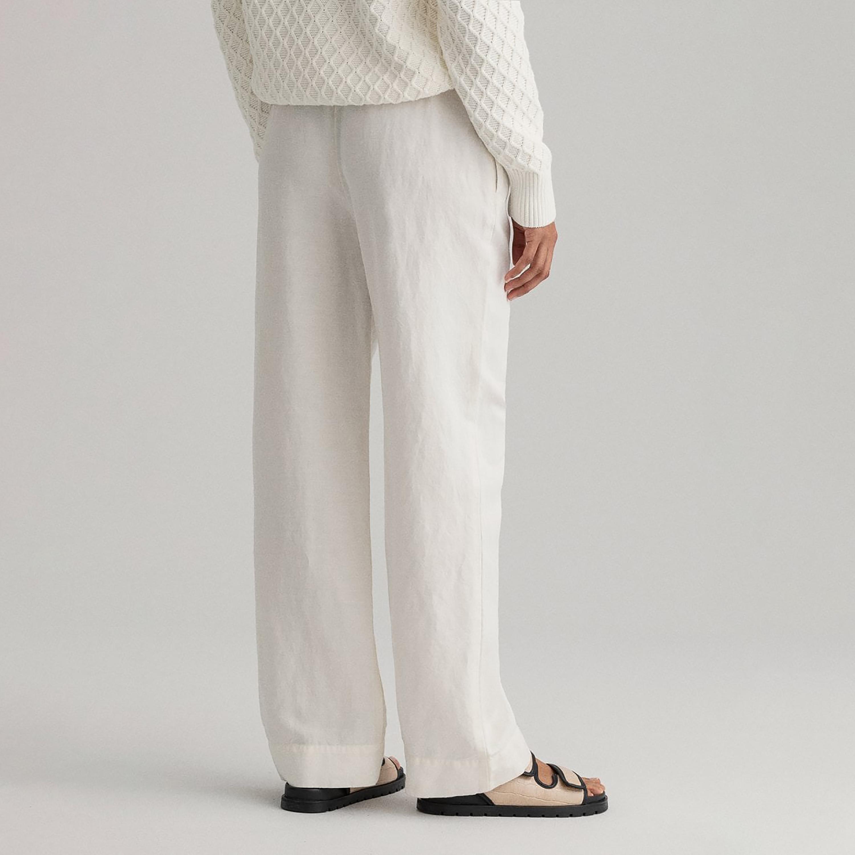 Gant Plain Mid-Rise Elasticated Pants-women-clothing-bottoms-trousers-image-4