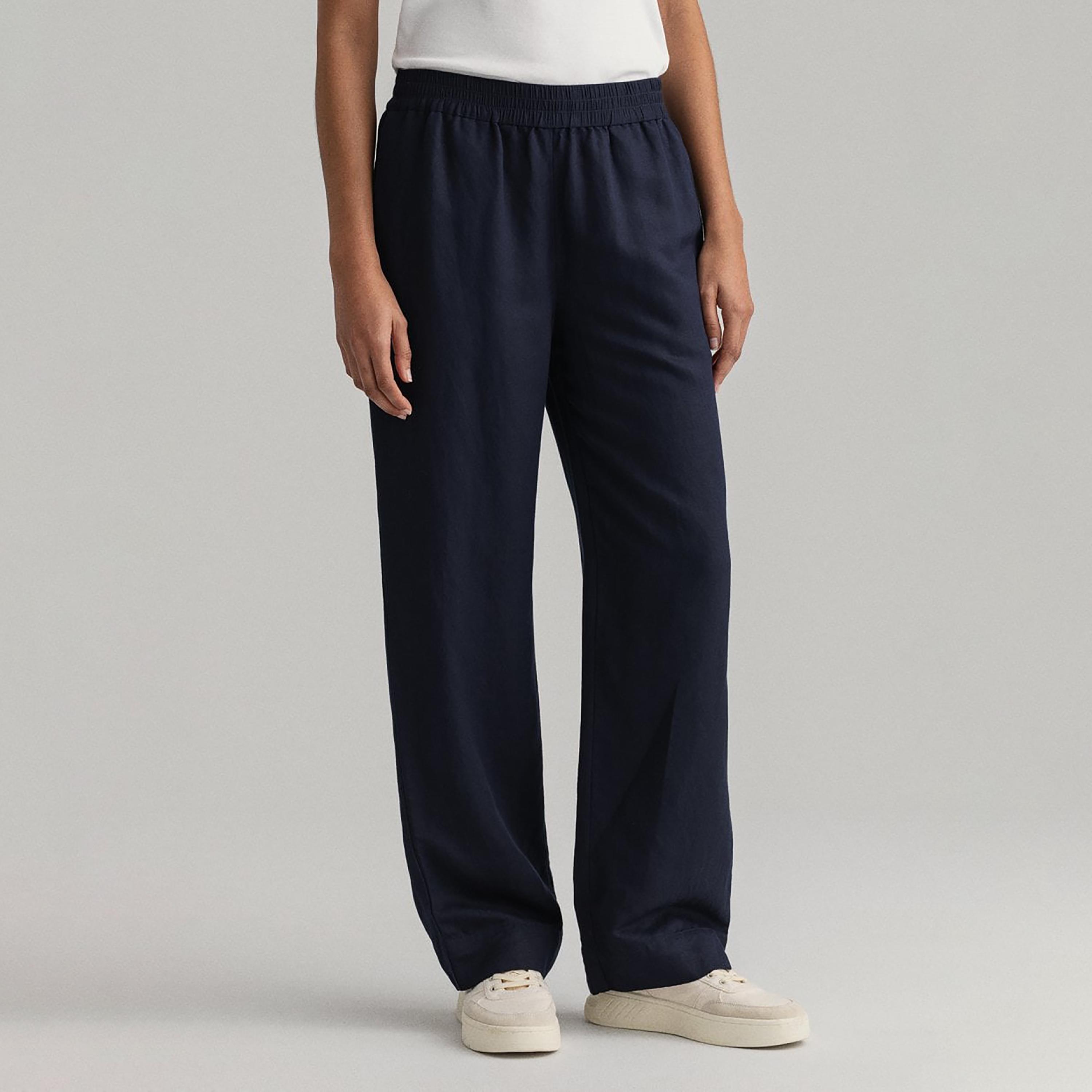 Gant Plain Mid-Rise Elasticated Pants-women-clothing-bottoms-trousers-image-1