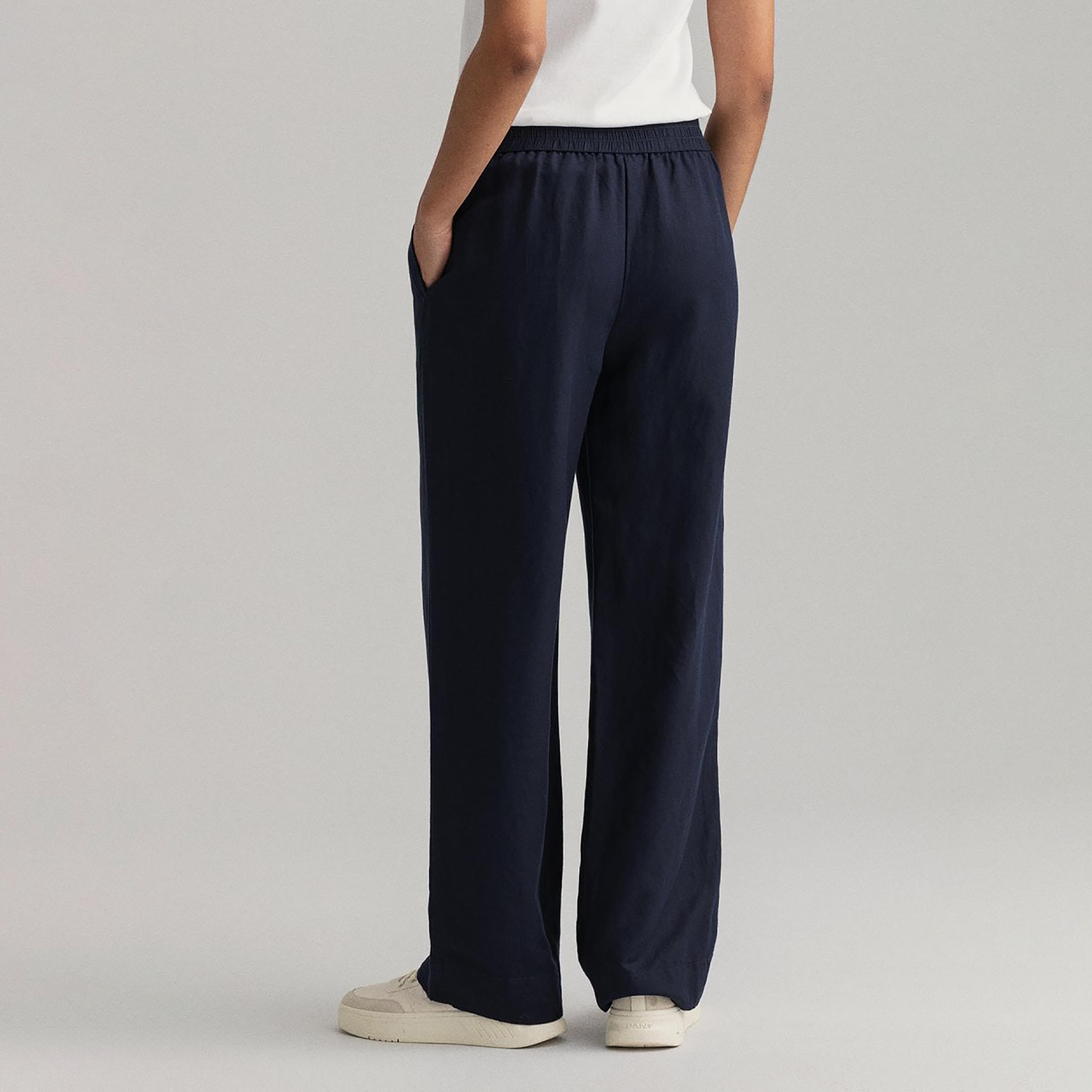 Gant Plain Mid-Rise Elasticated Pants-women-clothing-bottoms-trousers-image-4