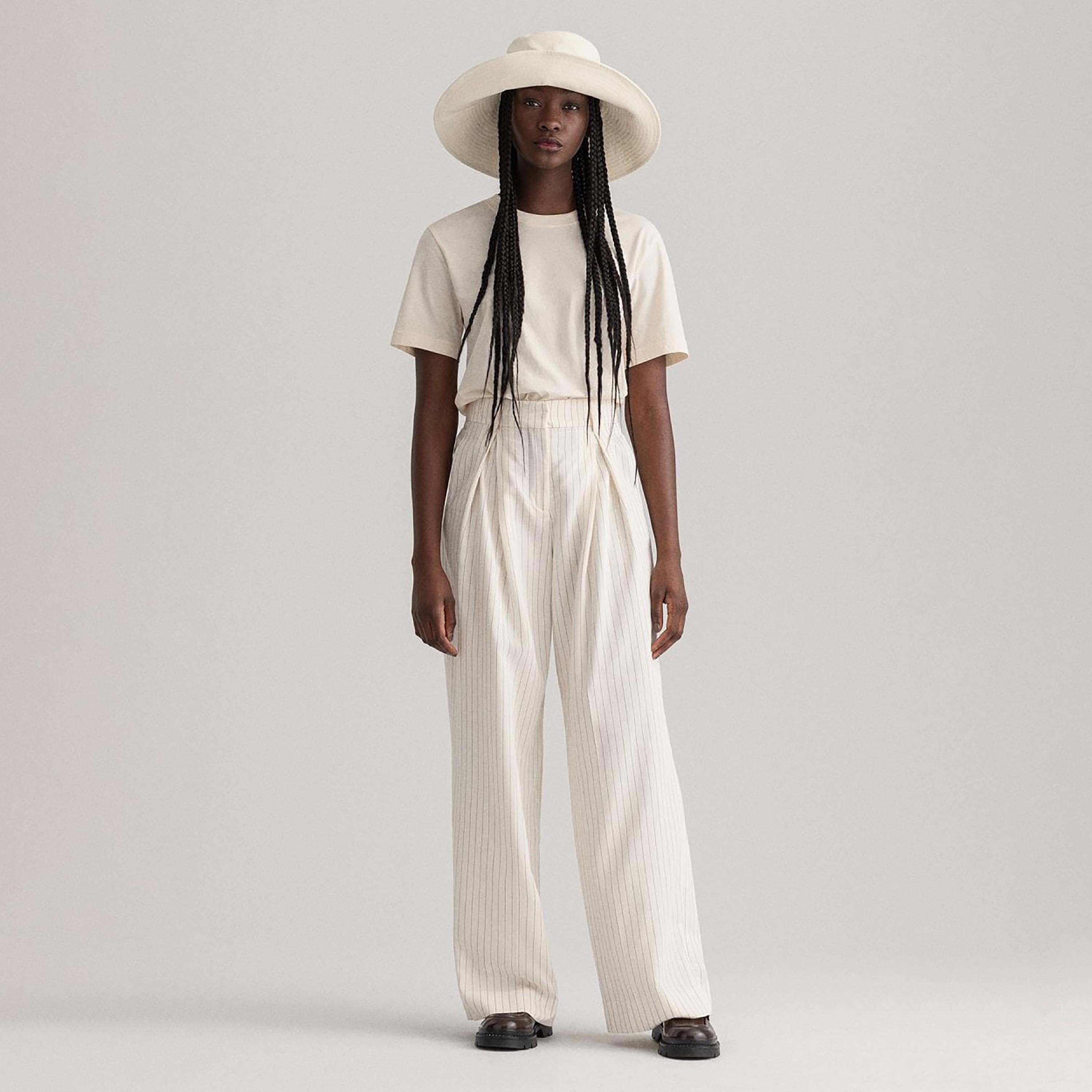 Gant Striped Mid-Rise Wide Leg Pants-women-clothing-bottoms-trousers-image-2