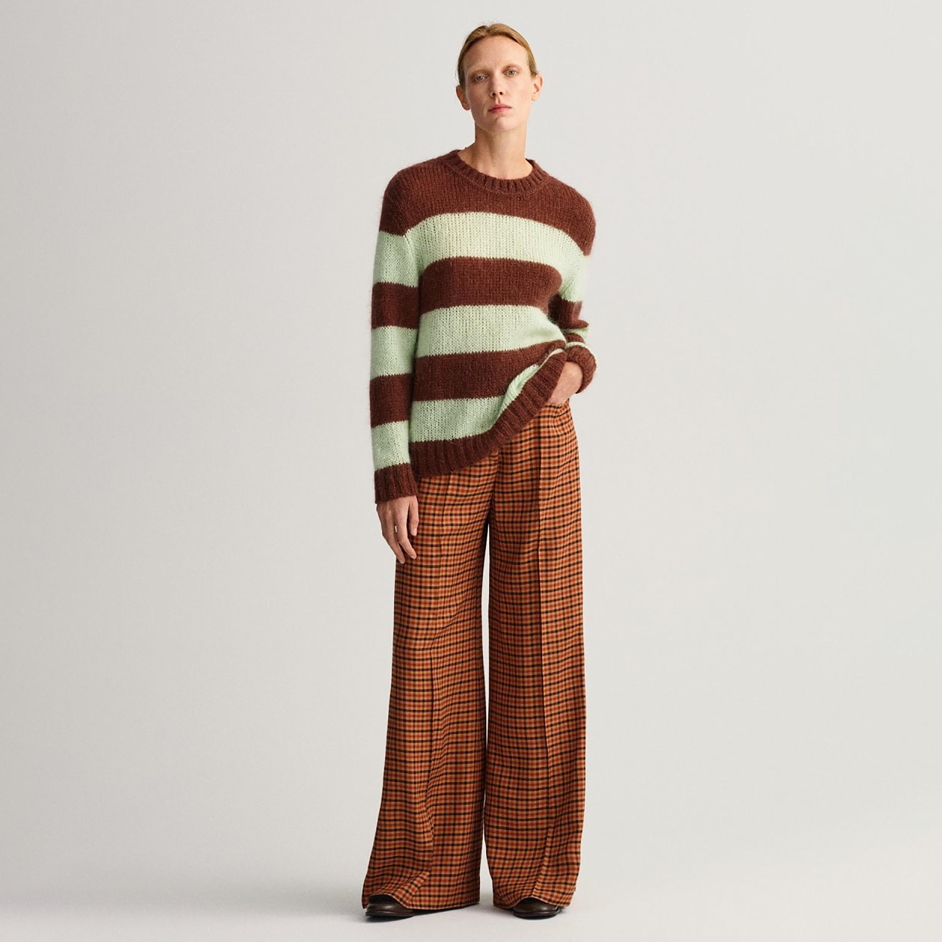بنطلون واسع بخصر مرتفع ومربعات من جانت-women-clothing-bottoms-trousers-image-2