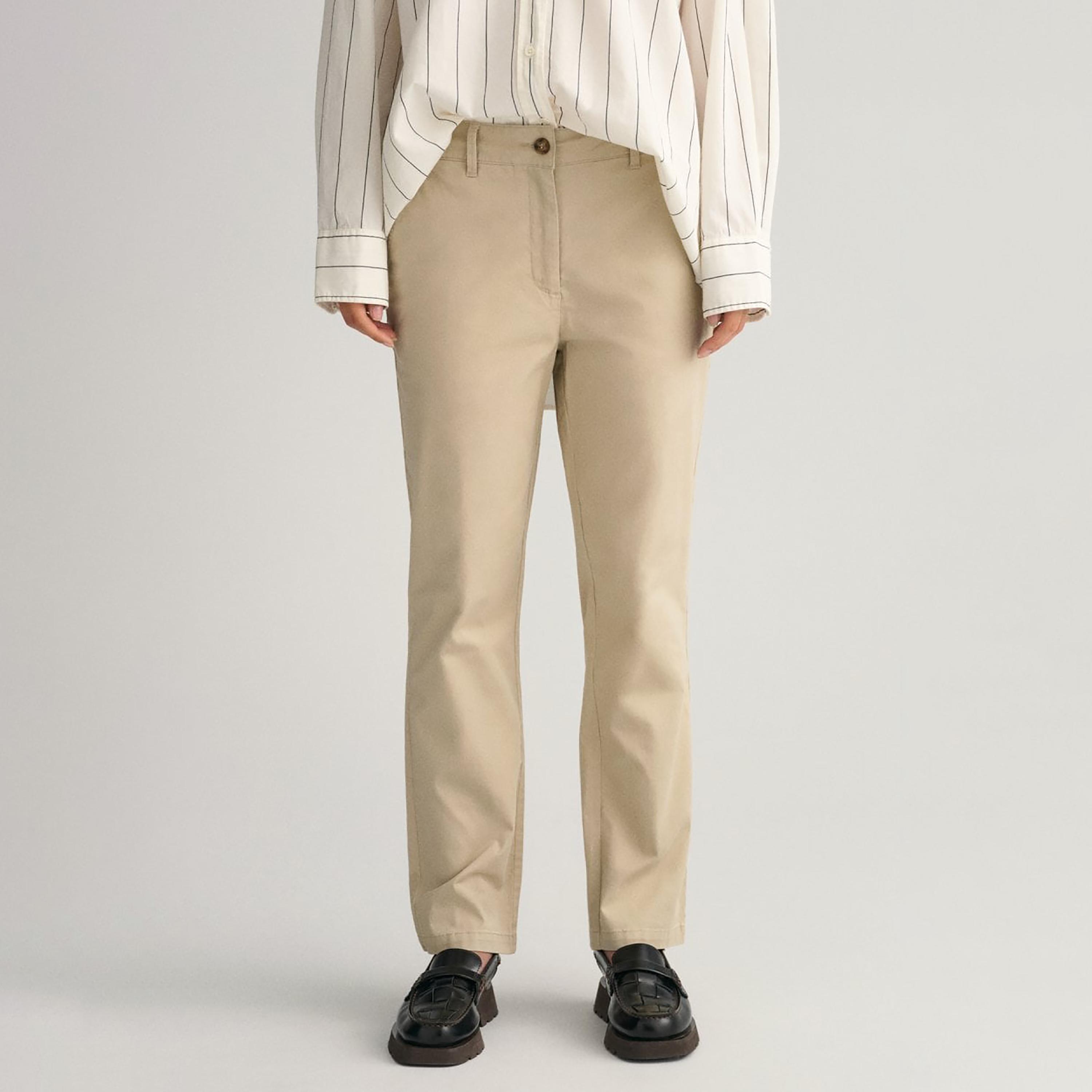 تشينو جانت سادة متوسطة الارتفاع بأزرار-women-clothing-bottoms-trousers-image-1
