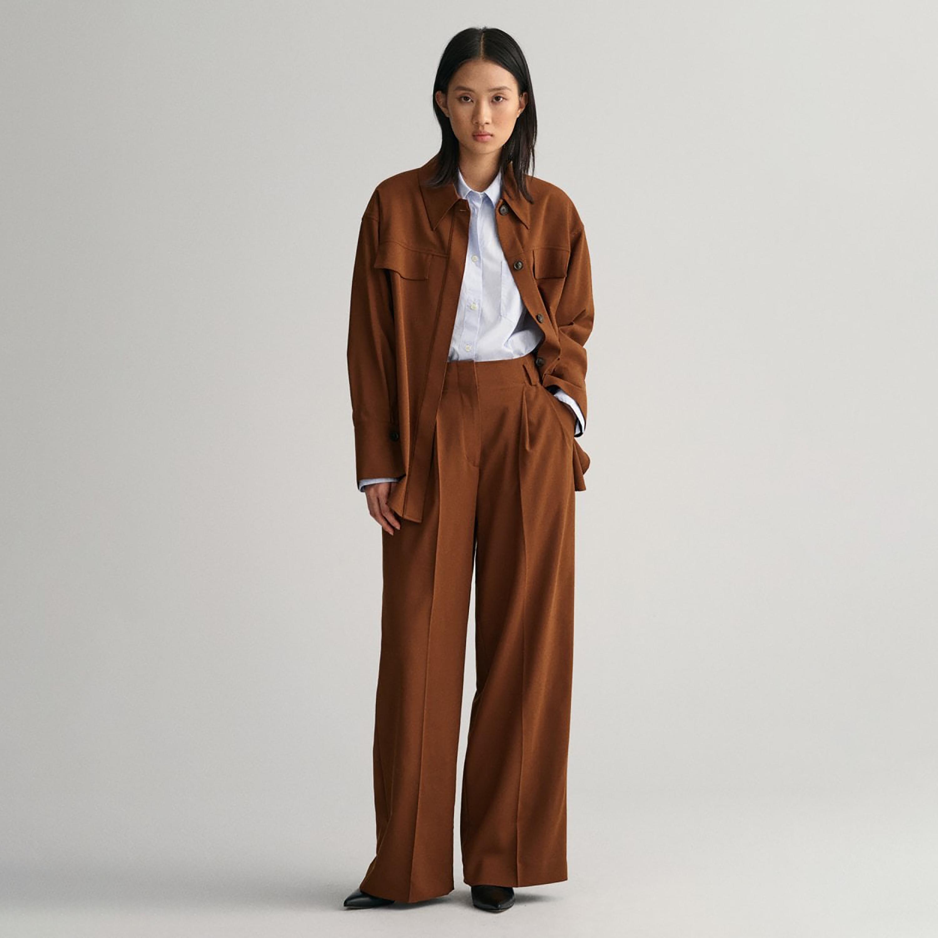Gant Pleated High-Rise Wide Leg Pants-women-clothing-bottoms-trousers-image-2