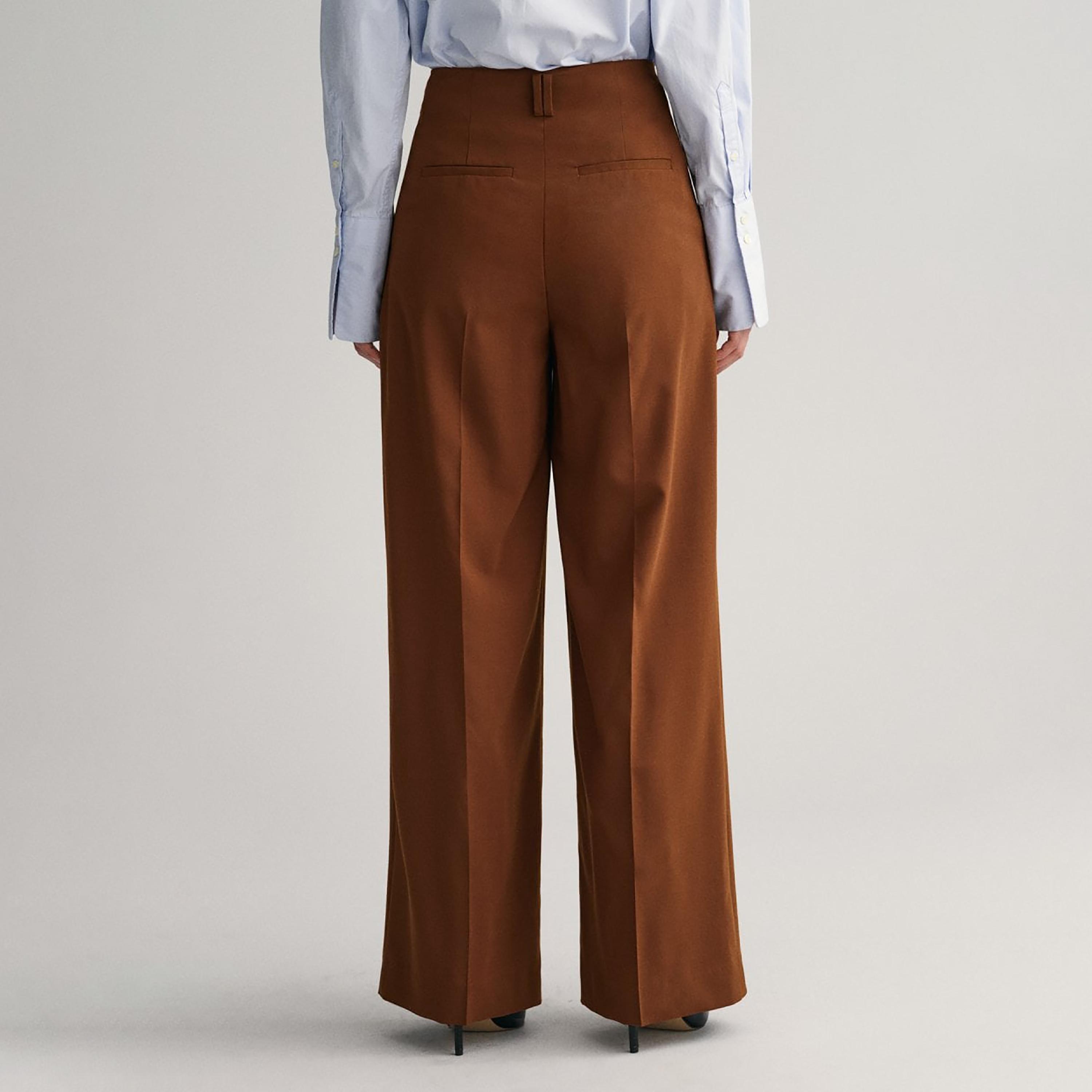 Gant Pleated High-Rise Wide Leg Pants-women-clothing-bottoms-trousers-image-3