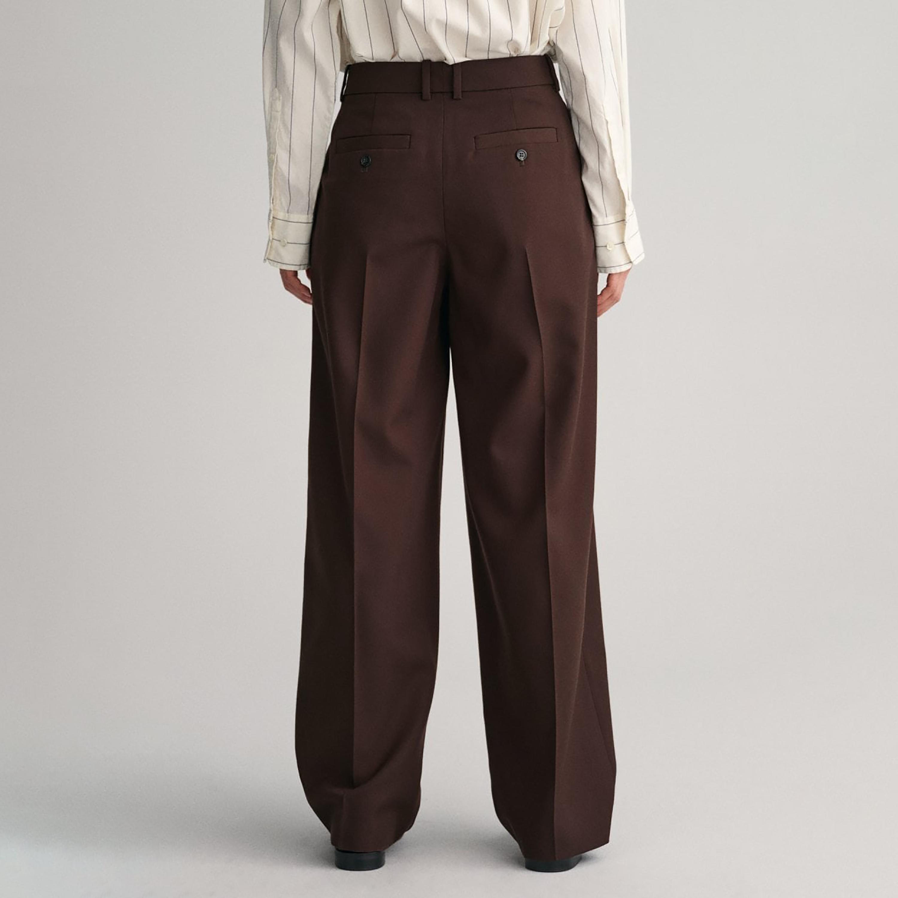 Gant Pleated Mid-Rise Tapered Leg Pants-women-clothing-bottoms-trousers-image-3