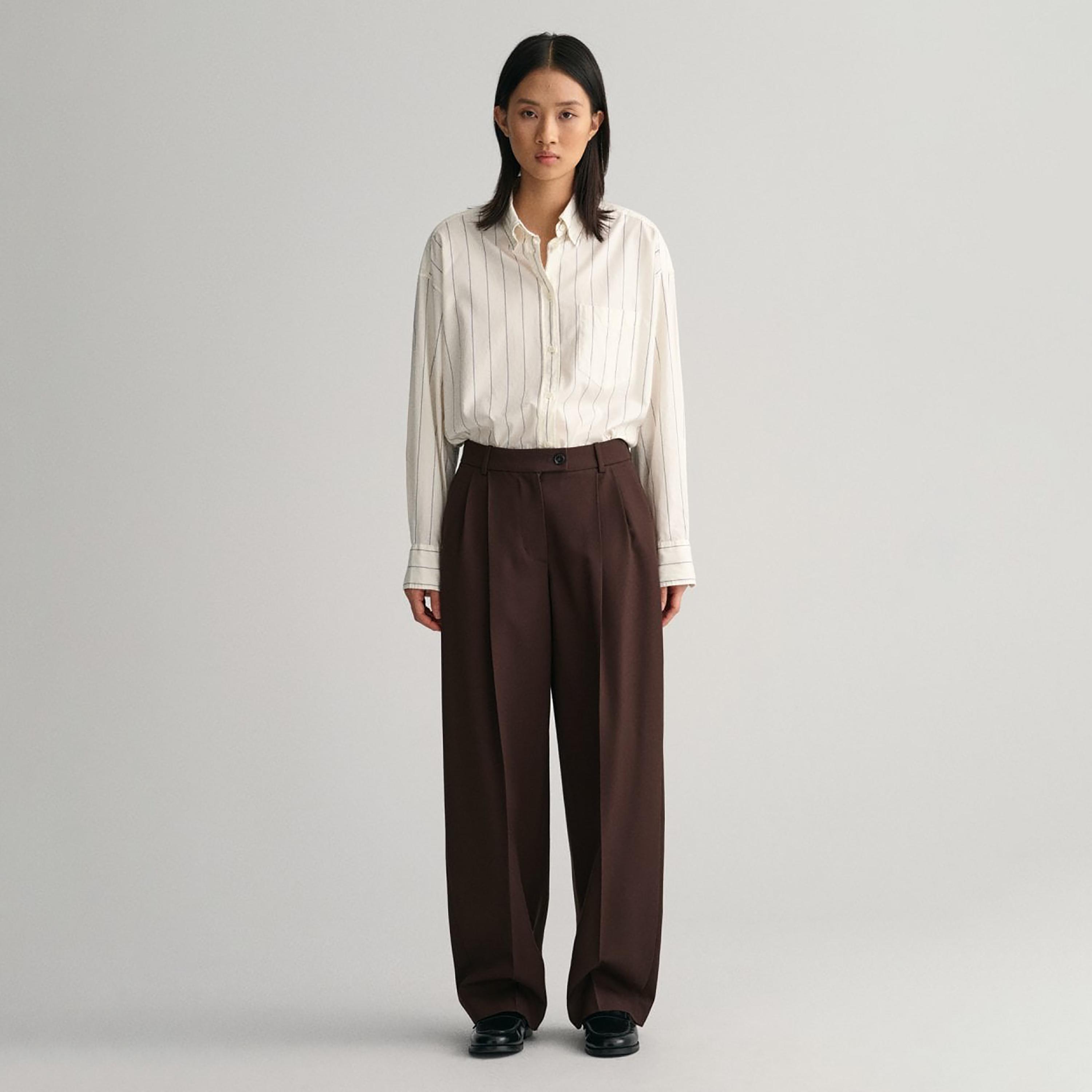 بنطال مدبب متوسط الارتفاع بطيات من جانت-women-clothing-bottoms-trousers-image-4