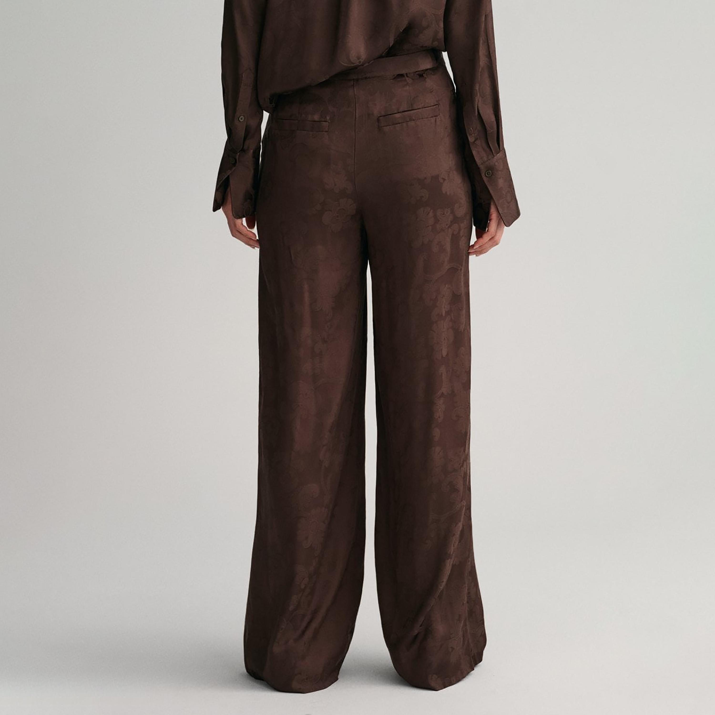 Gant Patterned High-Rise Wide Leg Pants-women-clothing-bottoms-trousers-image-3