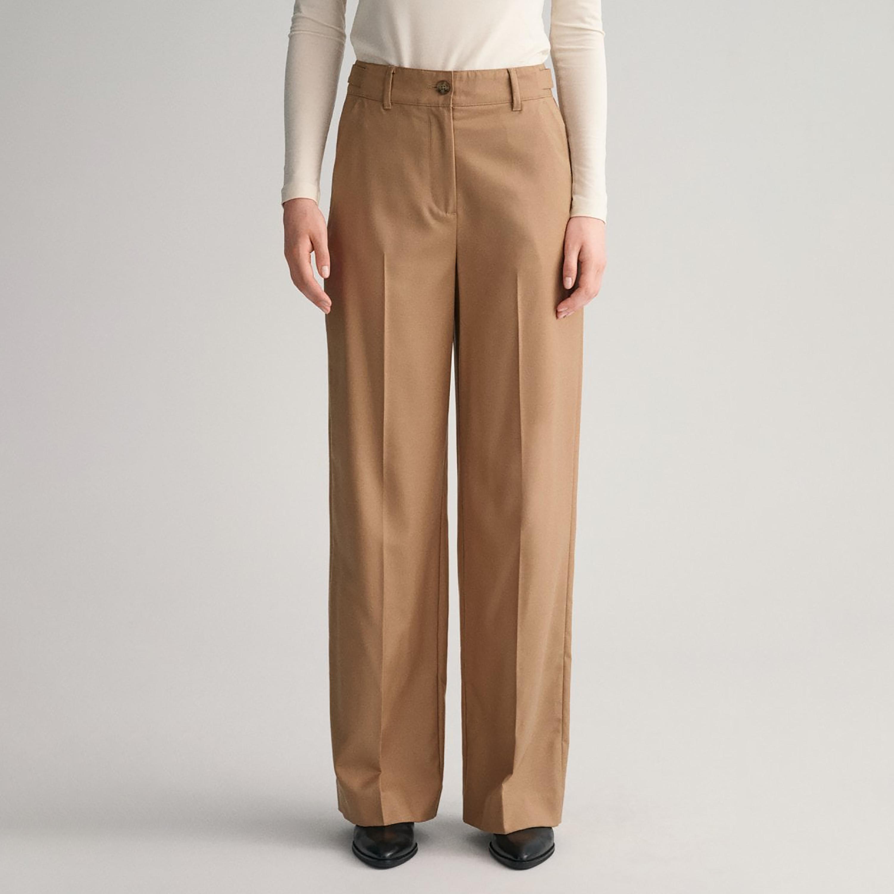 Gant Plain High-Rise Straight Leg Pants-women-clothing-bottoms-trousers-image-1