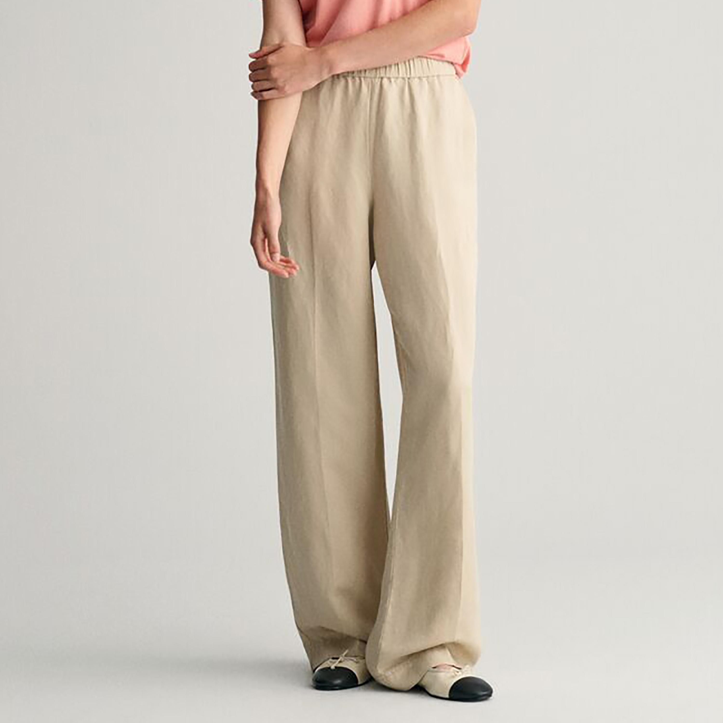 سروال خصر مطاطي متوسط ​​الارتفاع من غانت-women-clothing-bottoms-trousers-image-4
