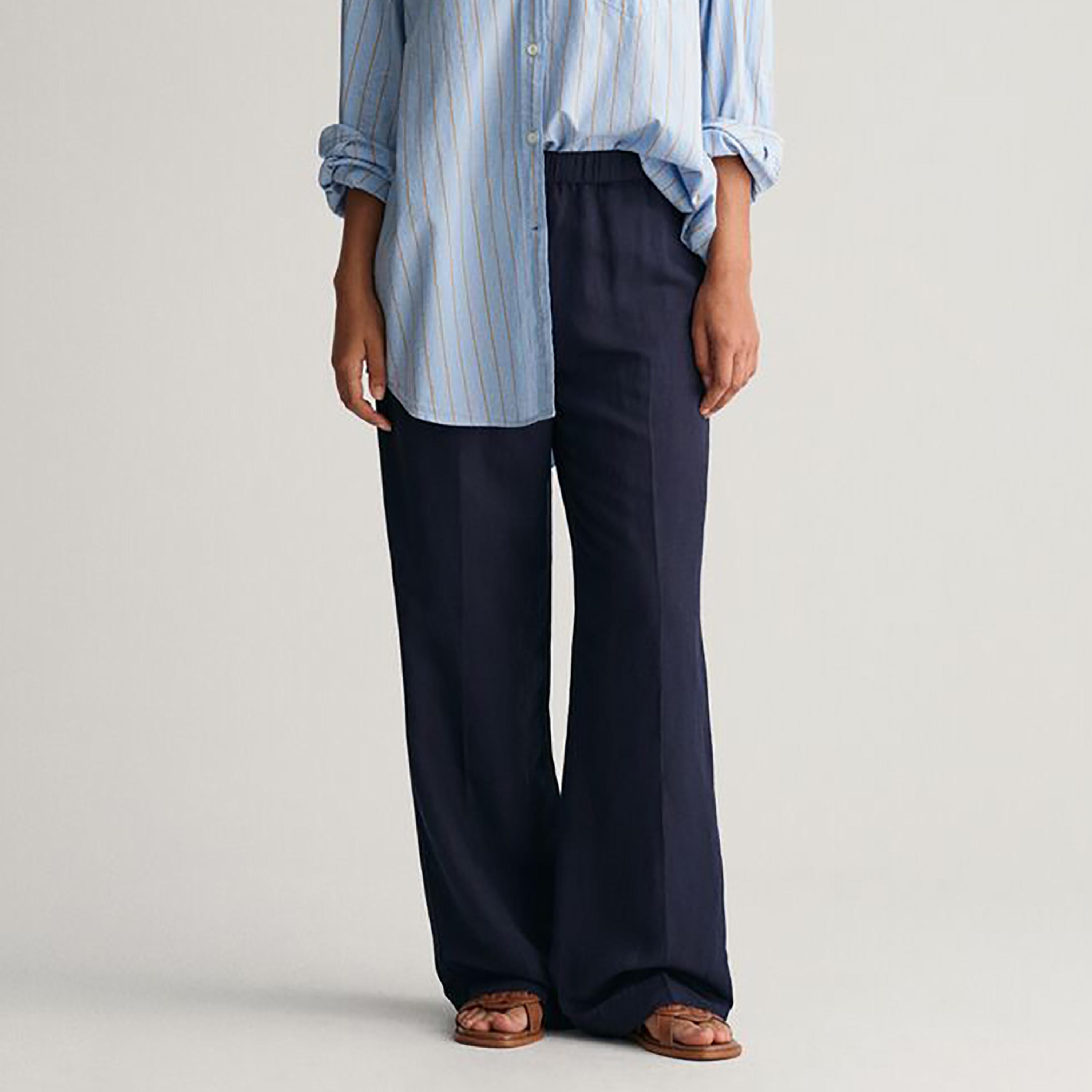سروال خصر مطاطي متوسط ​​الارتفاع من غانت-women-clothing-bottoms-trousers-image-8