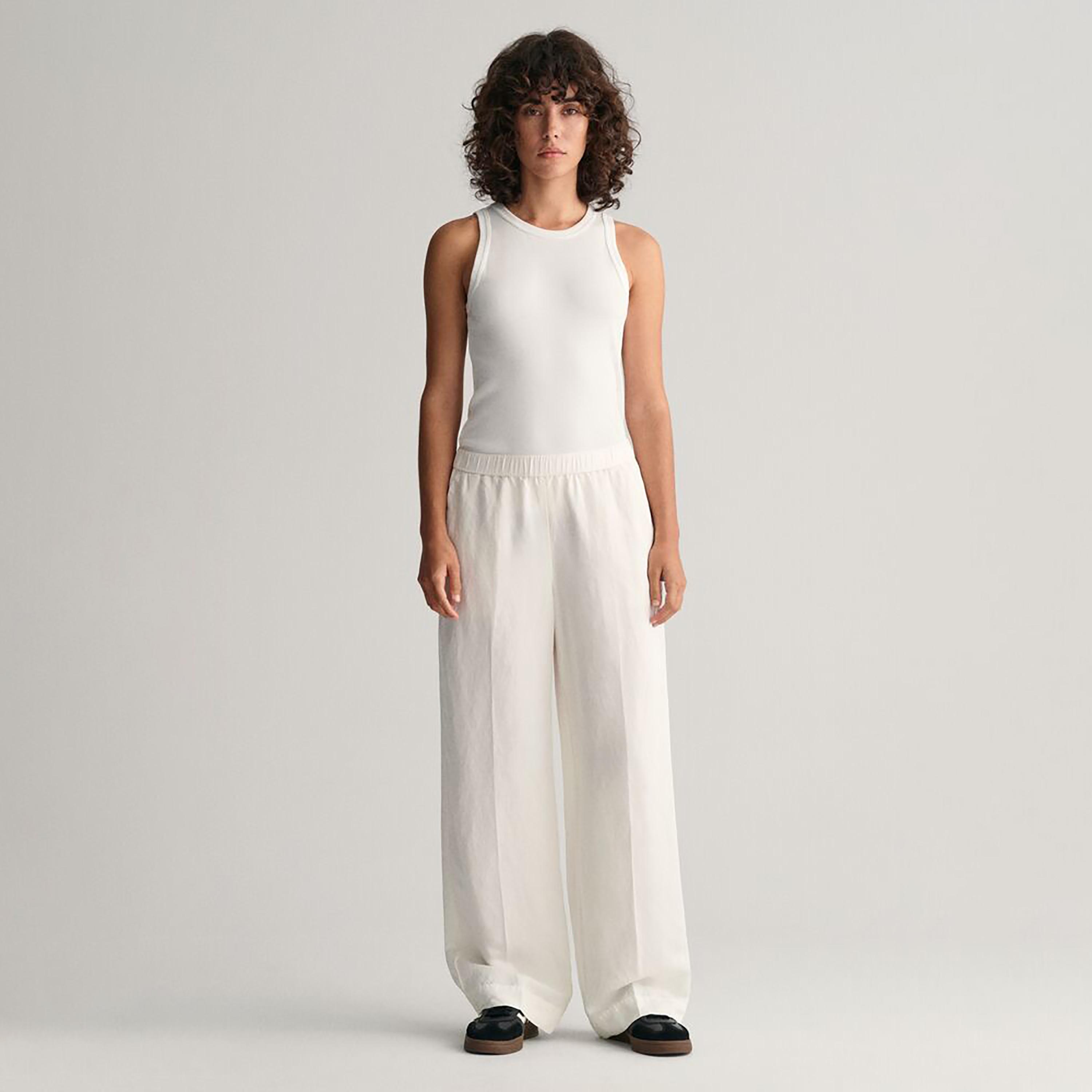 سروال خصر مطاطي متوسط ​​الارتفاع من غانت-women-clothing-bottoms-trousers-image-2