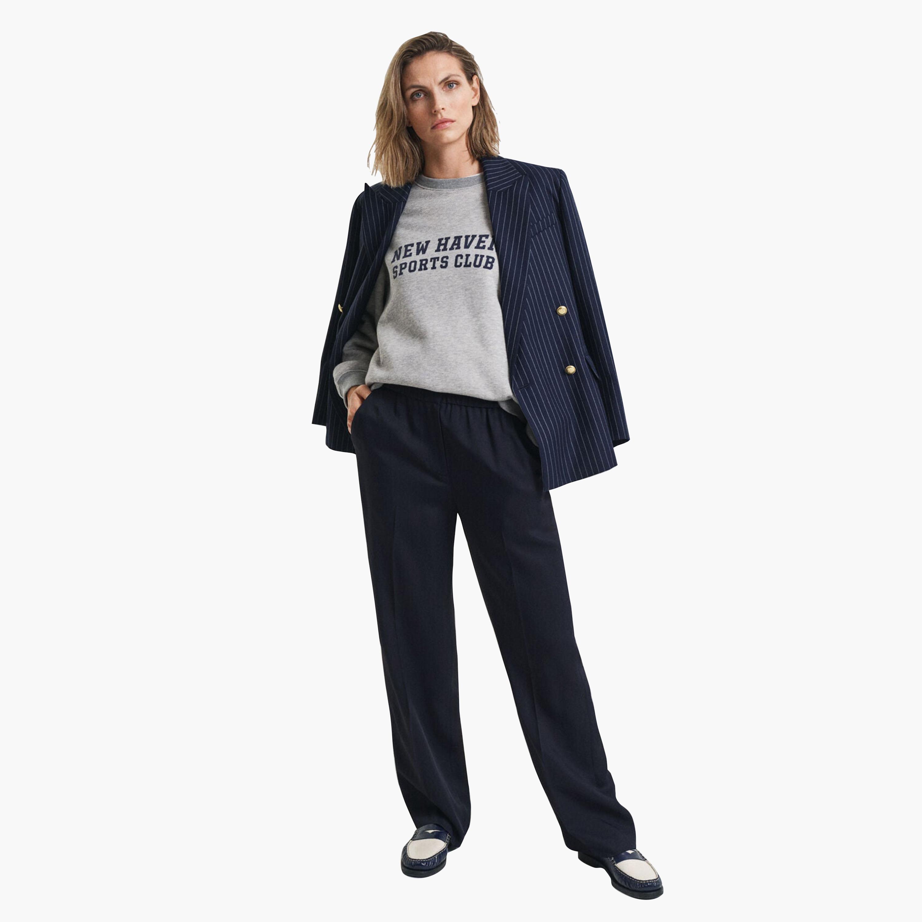 Gant Plain Mid-Rise Elasticated Waist Women's Sweatpants-women-clothing-bottoms-trousers-image-2