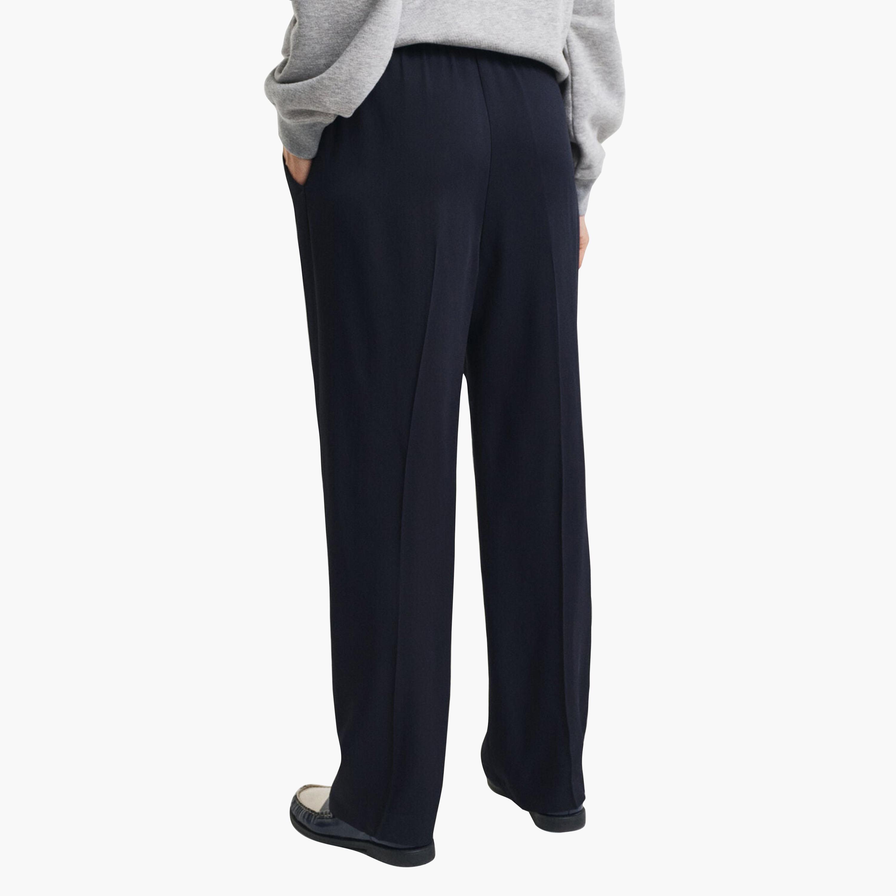 Gant Plain Mid-Rise Elasticated Waist Women's Sweatpants-women-clothing-bottoms-trousers-image-3
