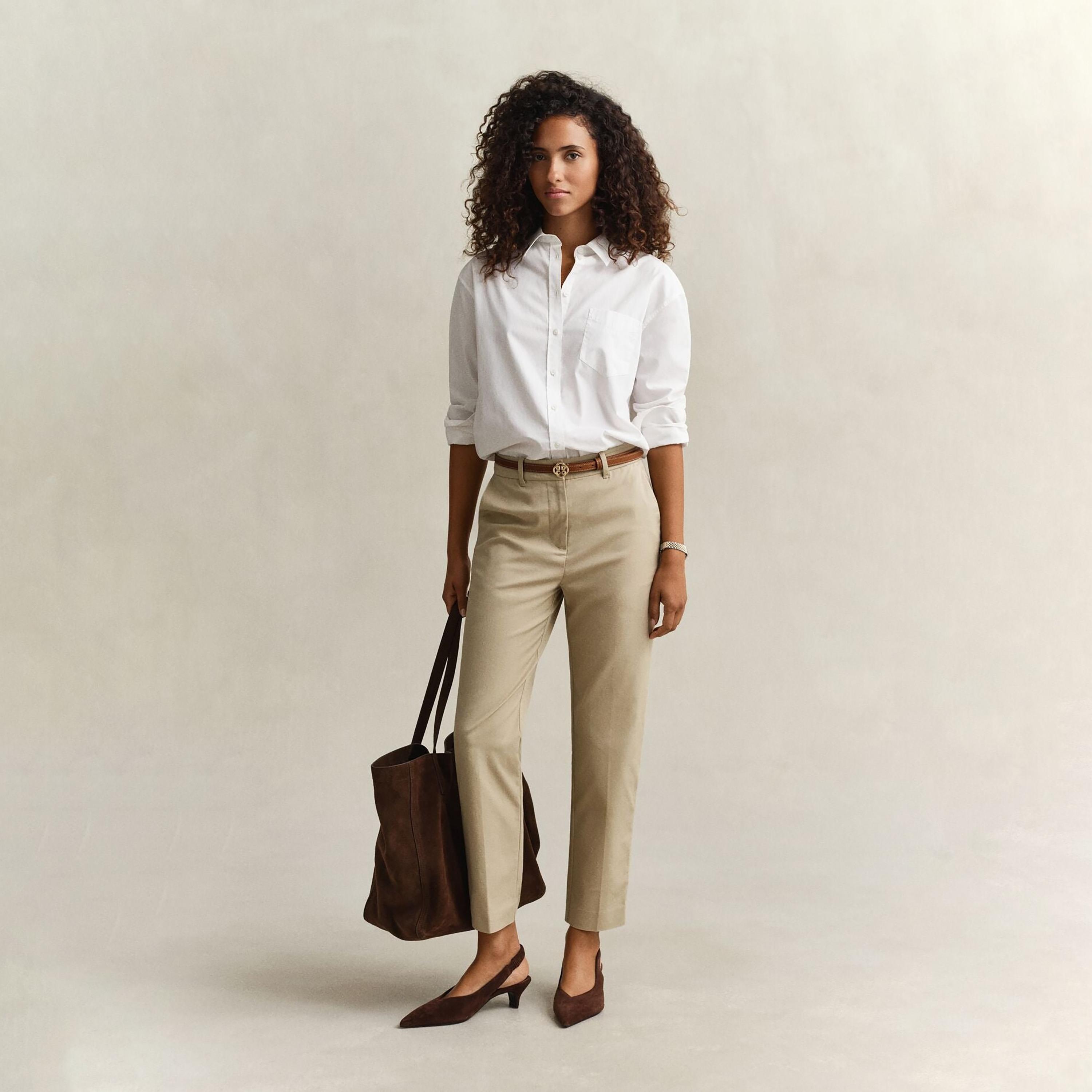 Gant Slim Fit Plain Mid-Rise Women's Chinos-women-clothing-bottoms-trousers-image-2