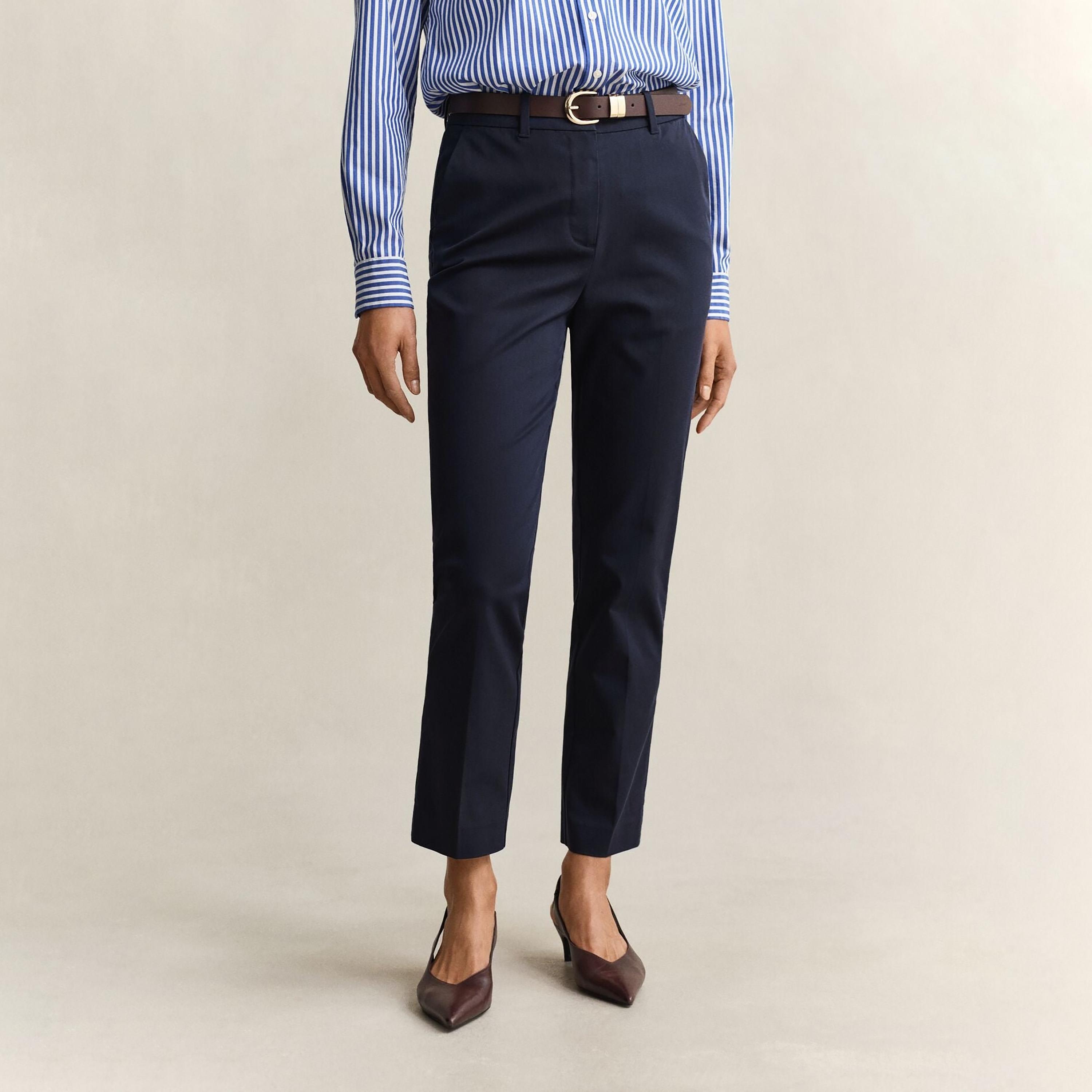 Gant Slim Fit Plain Mid-Rise Women's Chinos-women-clothing-bottoms-trousers-image-1