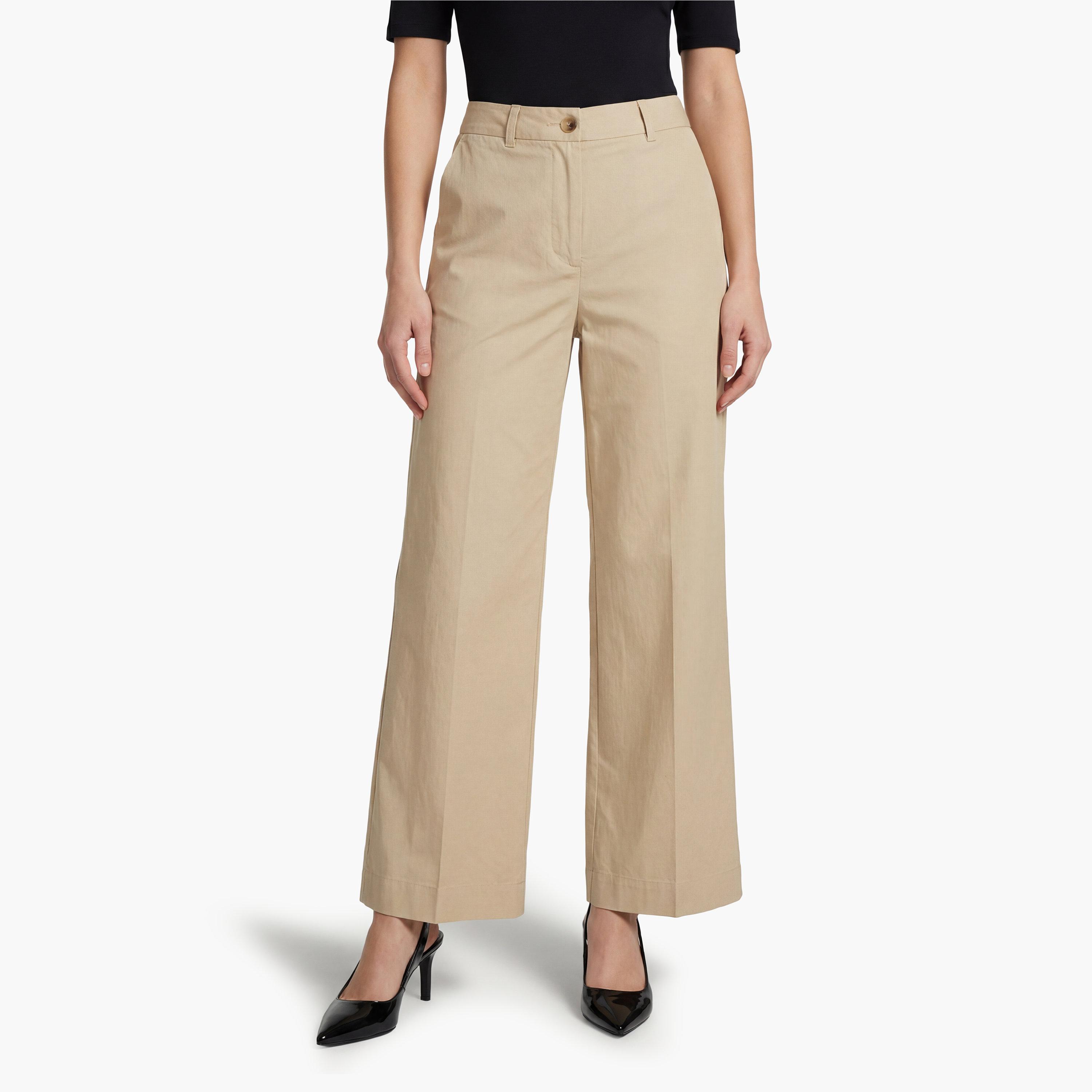 Gant Regular Fit Plain High-Rise Women's Chinos-women-clothing-bottoms-trousers-image-1