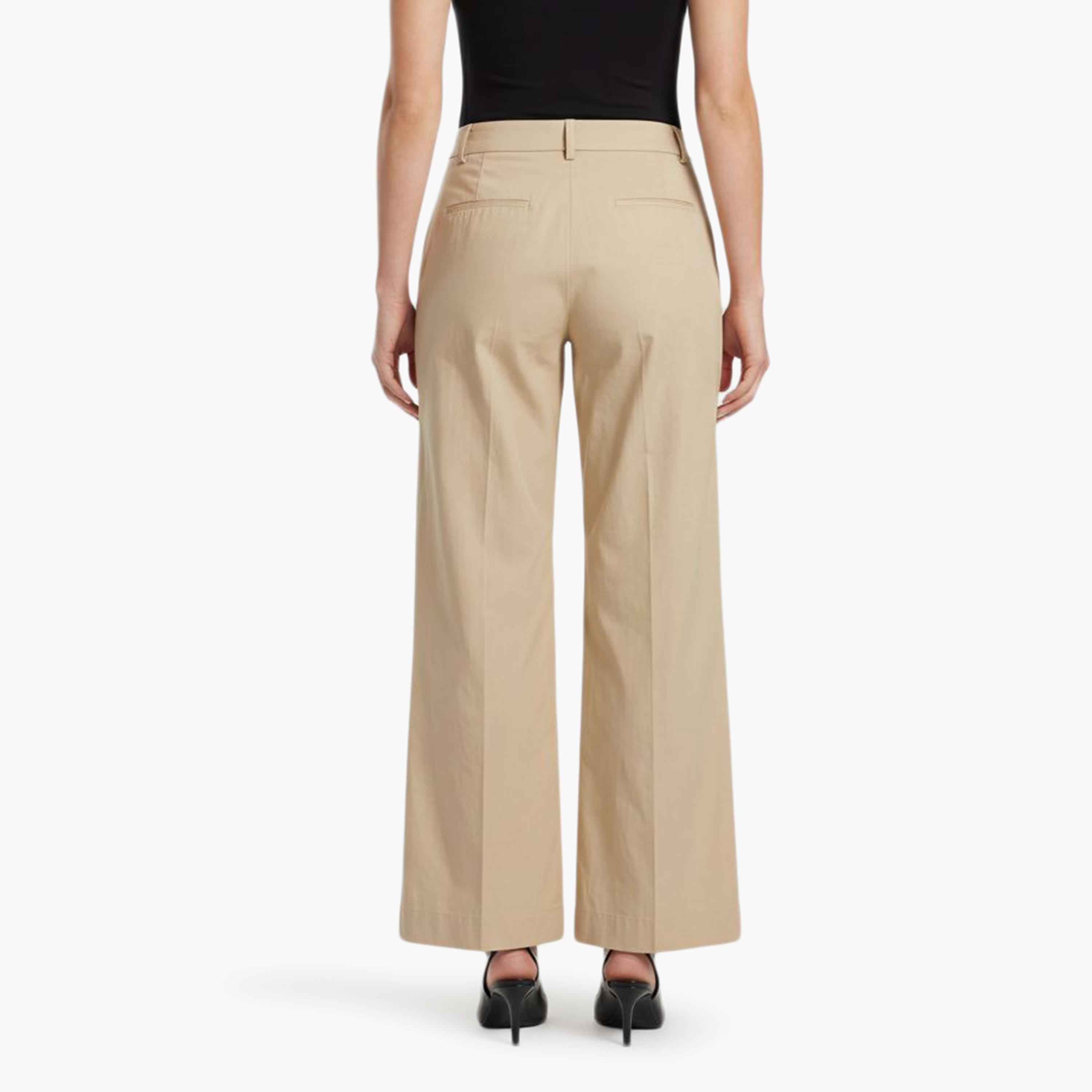 بنطلون "تشينو" نسائي سادة بخصر مرتفع وقصة "ريجيولار فيت" من جانت-women-clothing-bottoms-trousers-image-4