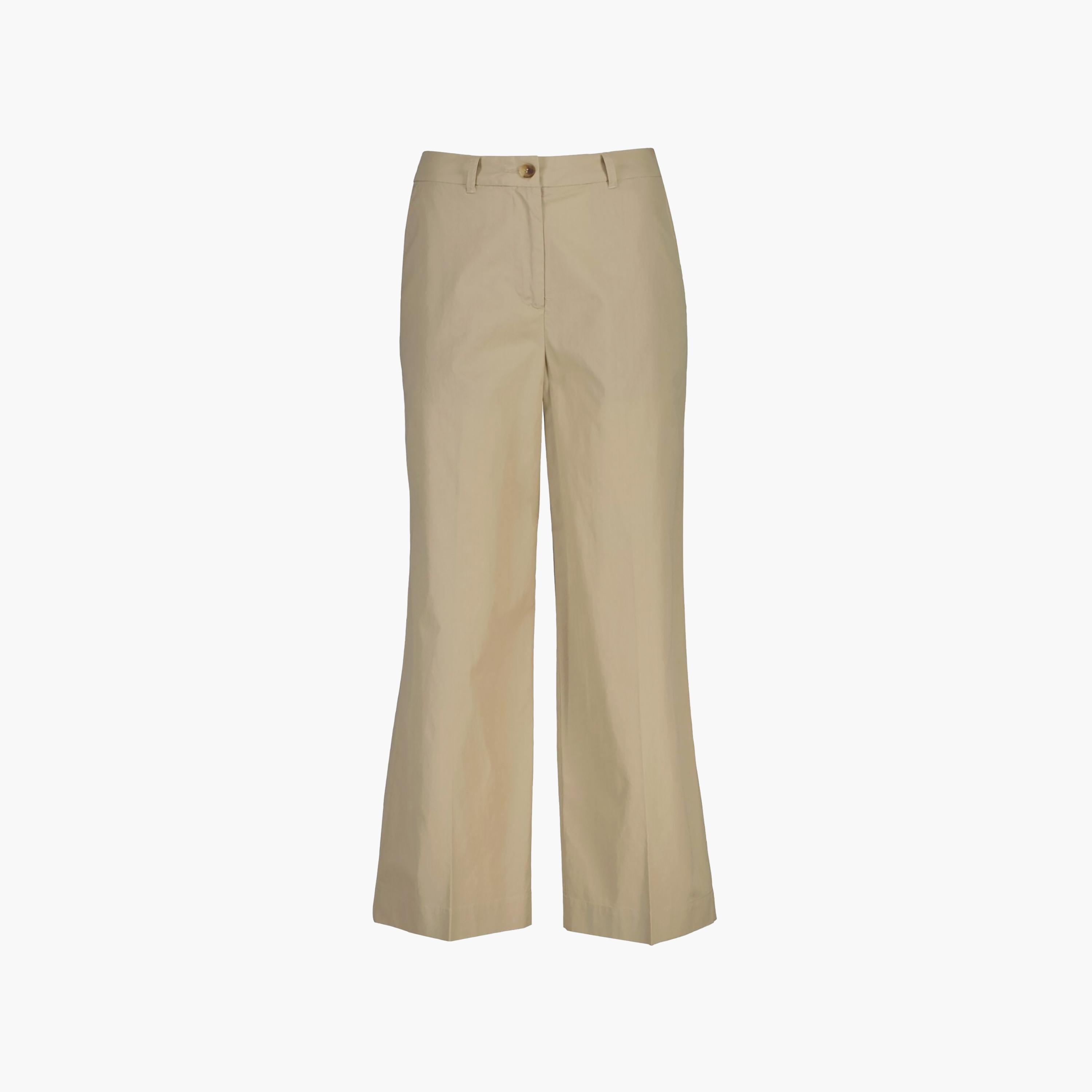 بنطلون "تشينو" نسائي سادة بخصر مرتفع وقصة "ريجيولار فيت" من جانت-women-clothing-bottoms-trousers-image-5
