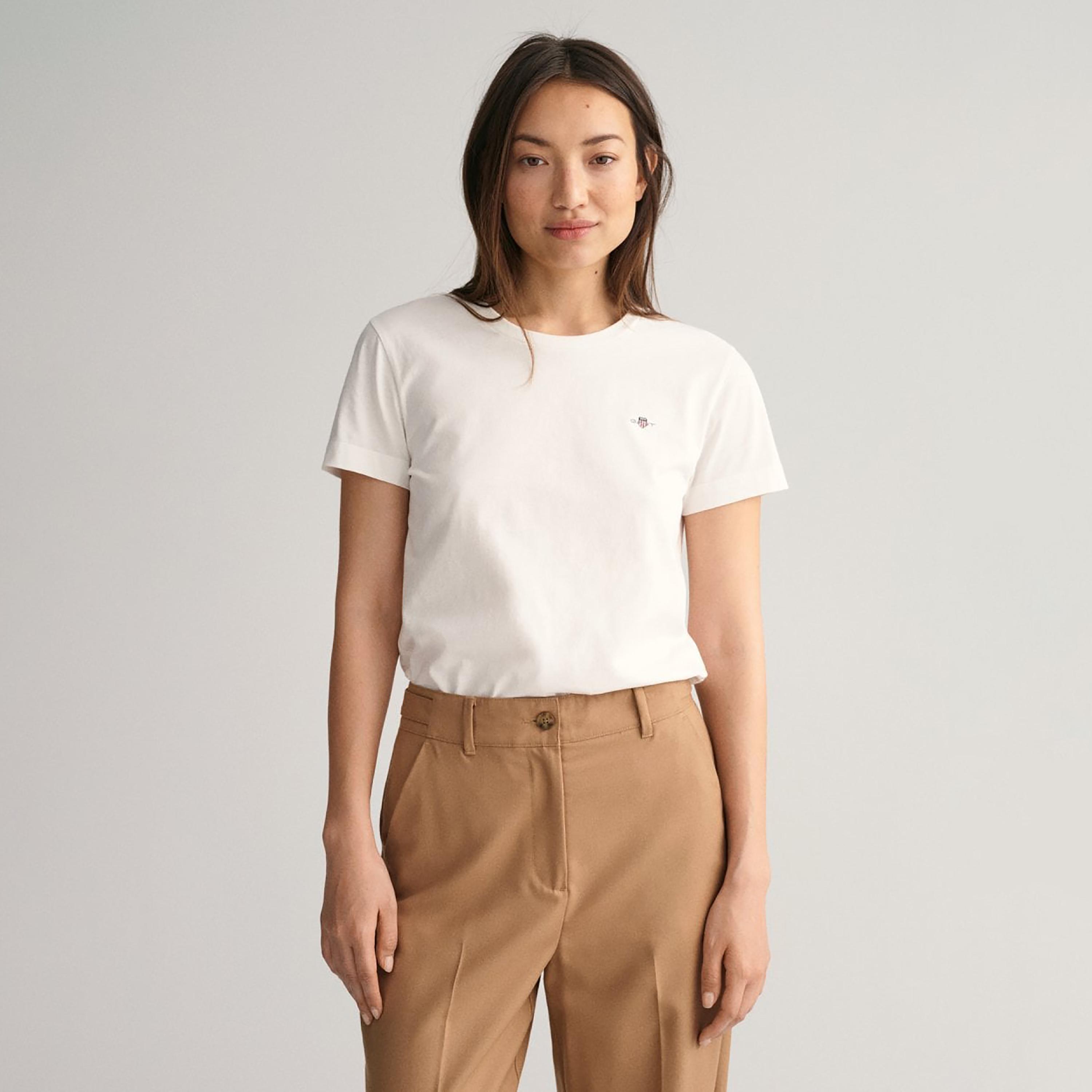 تي-شيرت جانت لوجو بأكمام قصيرة وياقة دائرية-women-clothing-tshirts-image-2
