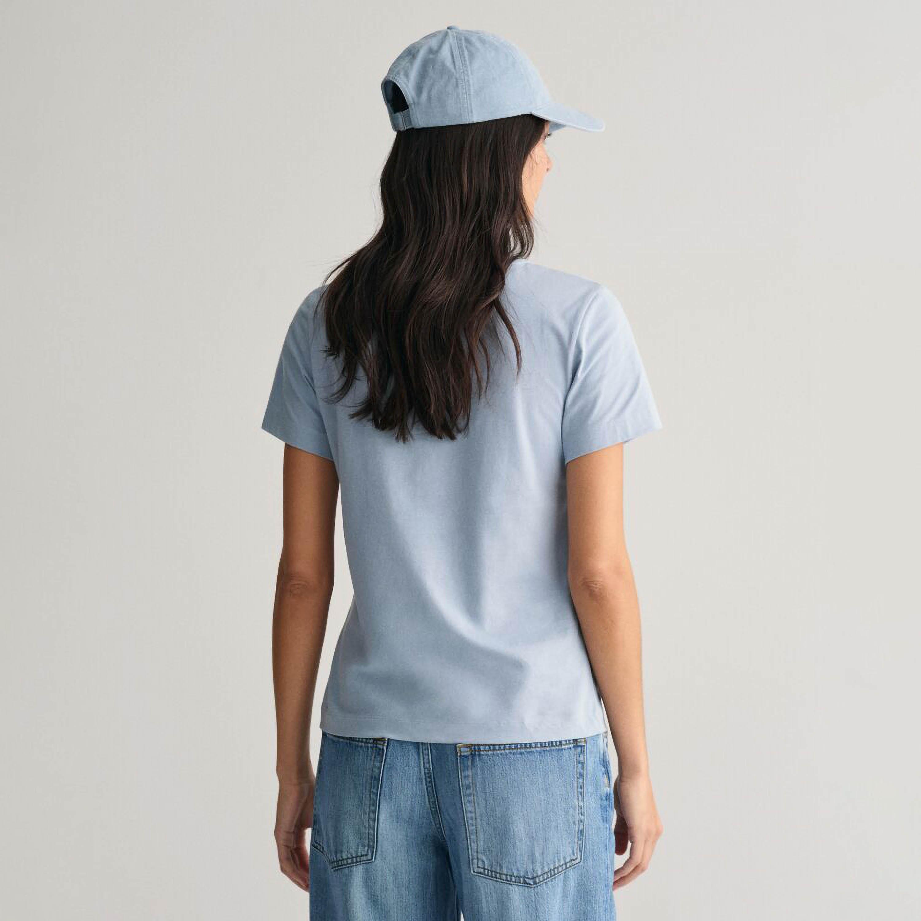 تي شيرت نسائي سادة بياقة دائرية وأكمام قصيرة من غانت-women-clothing-tshirts-image-8