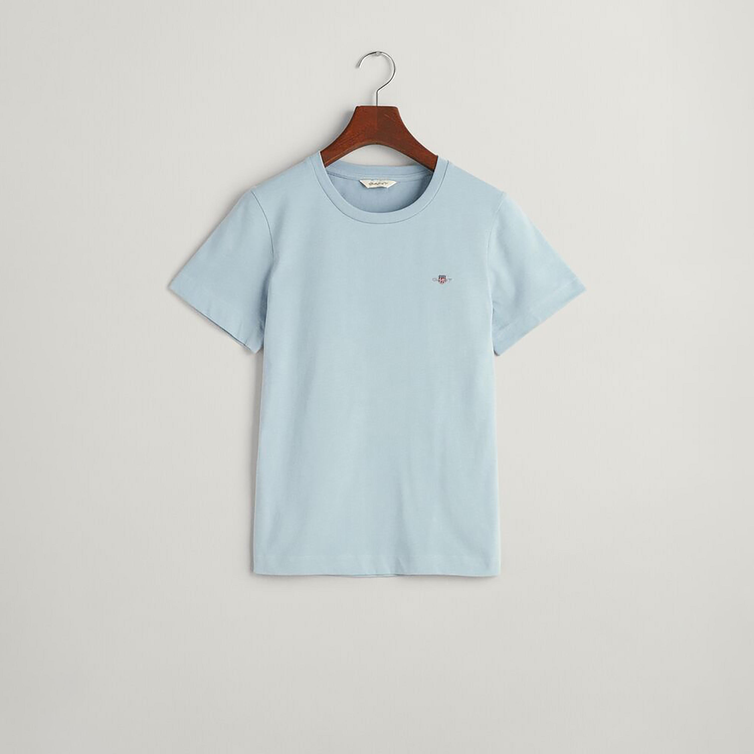 تي شيرت نسائي سادة بياقة دائرية وأكمام قصيرة من غانت-women-clothing-tshirts-image-9