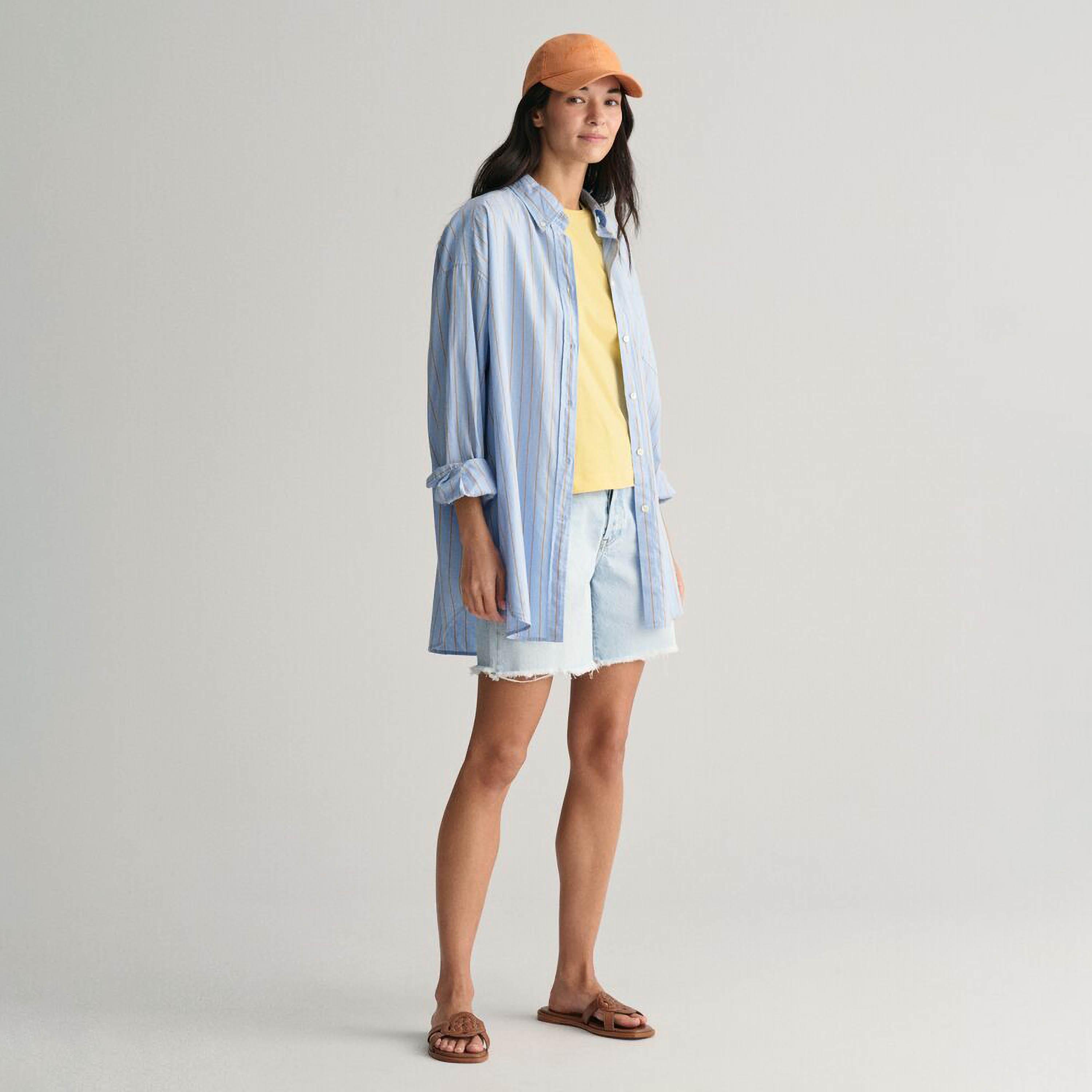 تي شيرت نسائي سادة بياقة دائرية وأكمام قصيرة من غانت-women-clothing-tshirts-image-10