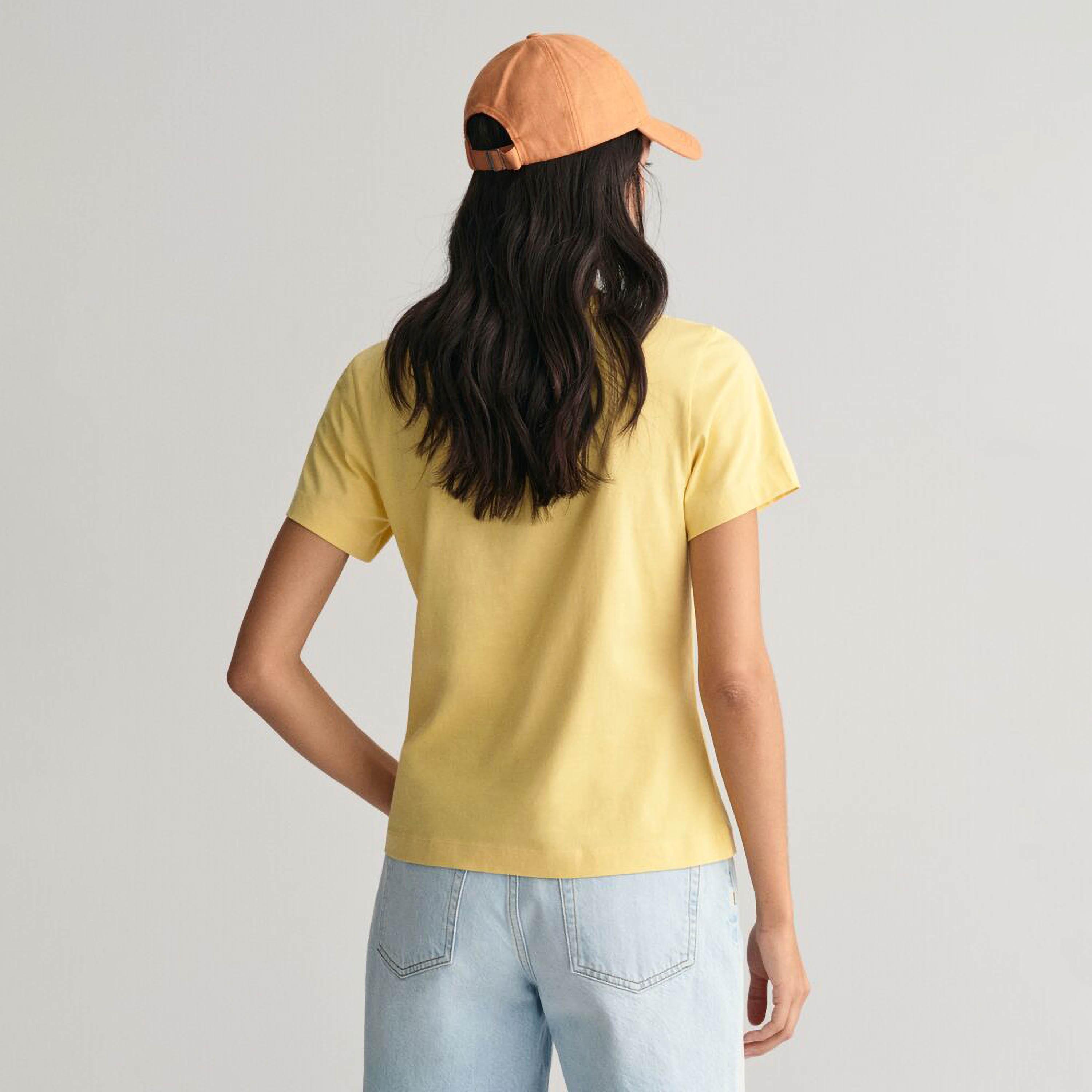 تي شيرت نسائي سادة بياقة دائرية وأكمام قصيرة من غانت-women-clothing-tshirts-image-11