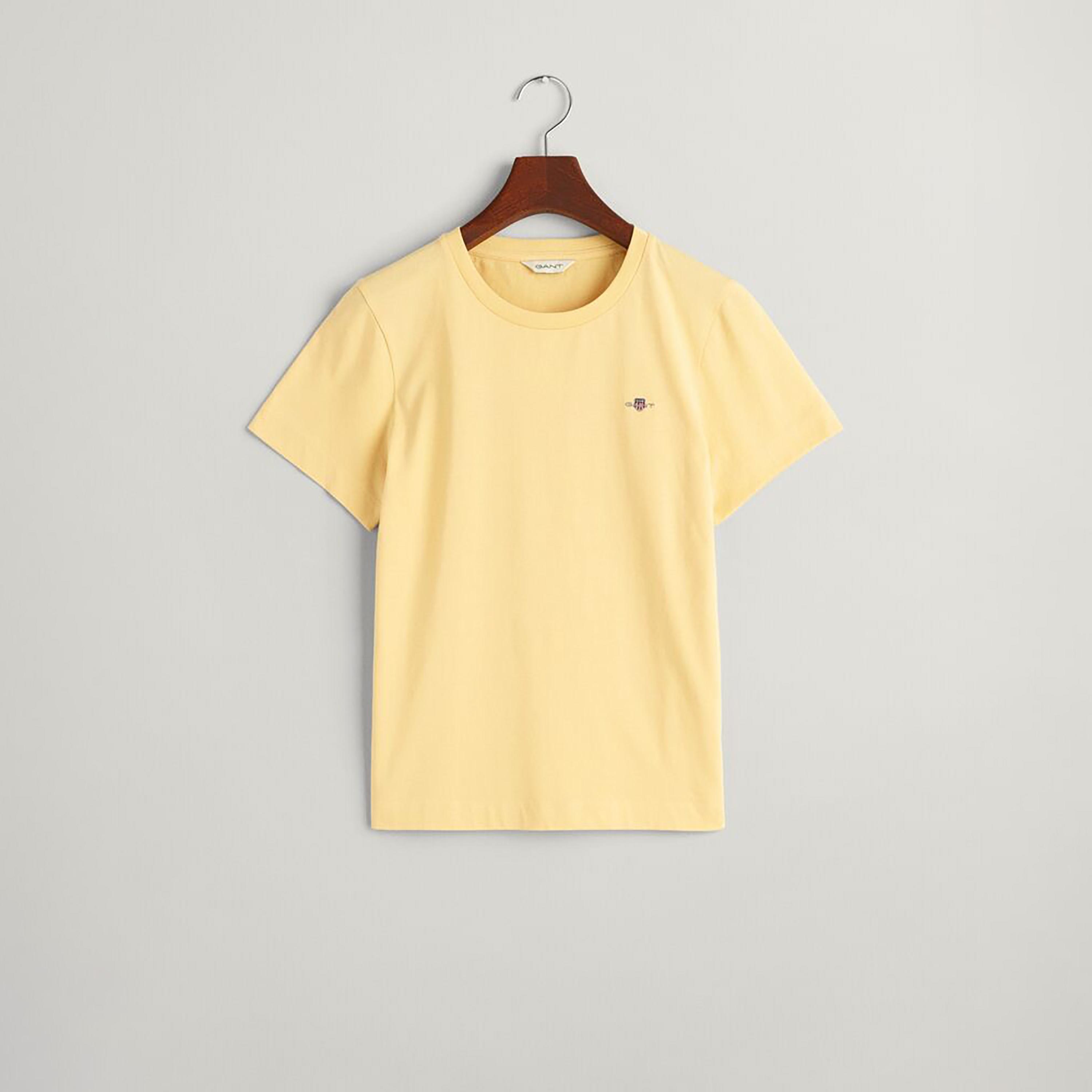 تي شيرت نسائي سادة بياقة دائرية وأكمام قصيرة من غانت-women-clothing-tshirts-image-12