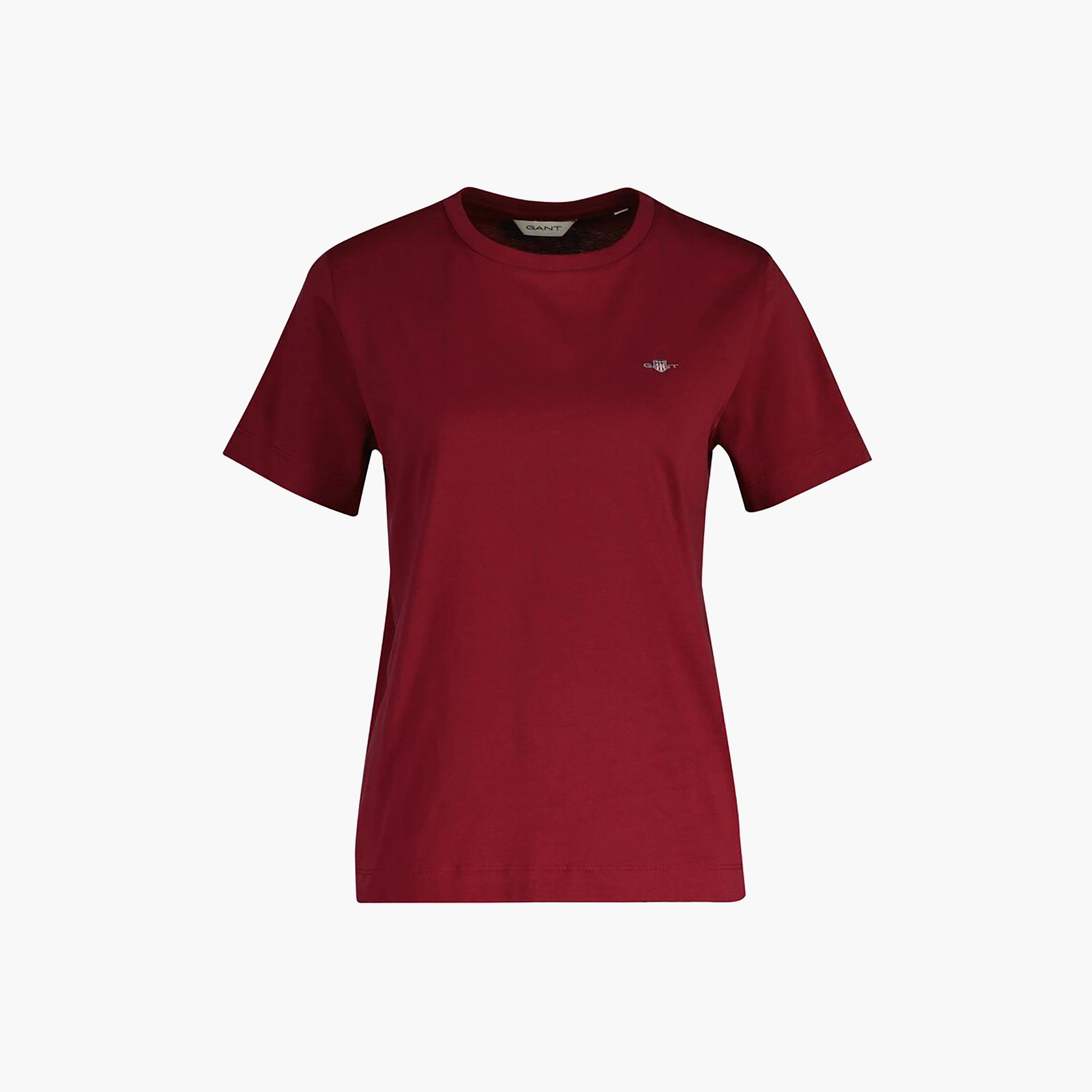 تي شيرت نسائي سادة بياقة دائرية وأكمام قصيرة من غانت-women-clothing-tshirts-image-16